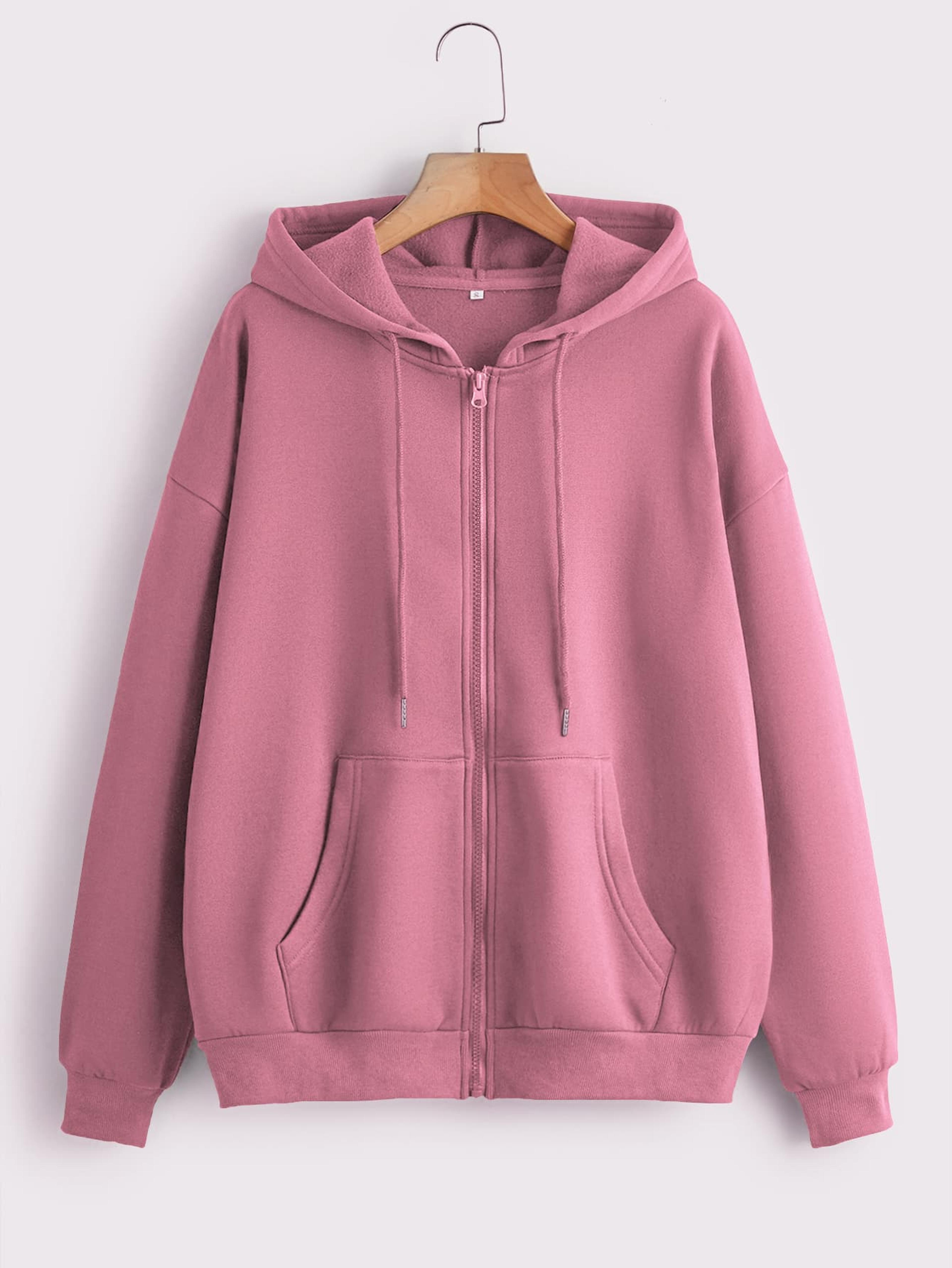 Zip Up Drawstring Drop Shoulder Thermal Lined Hoodie