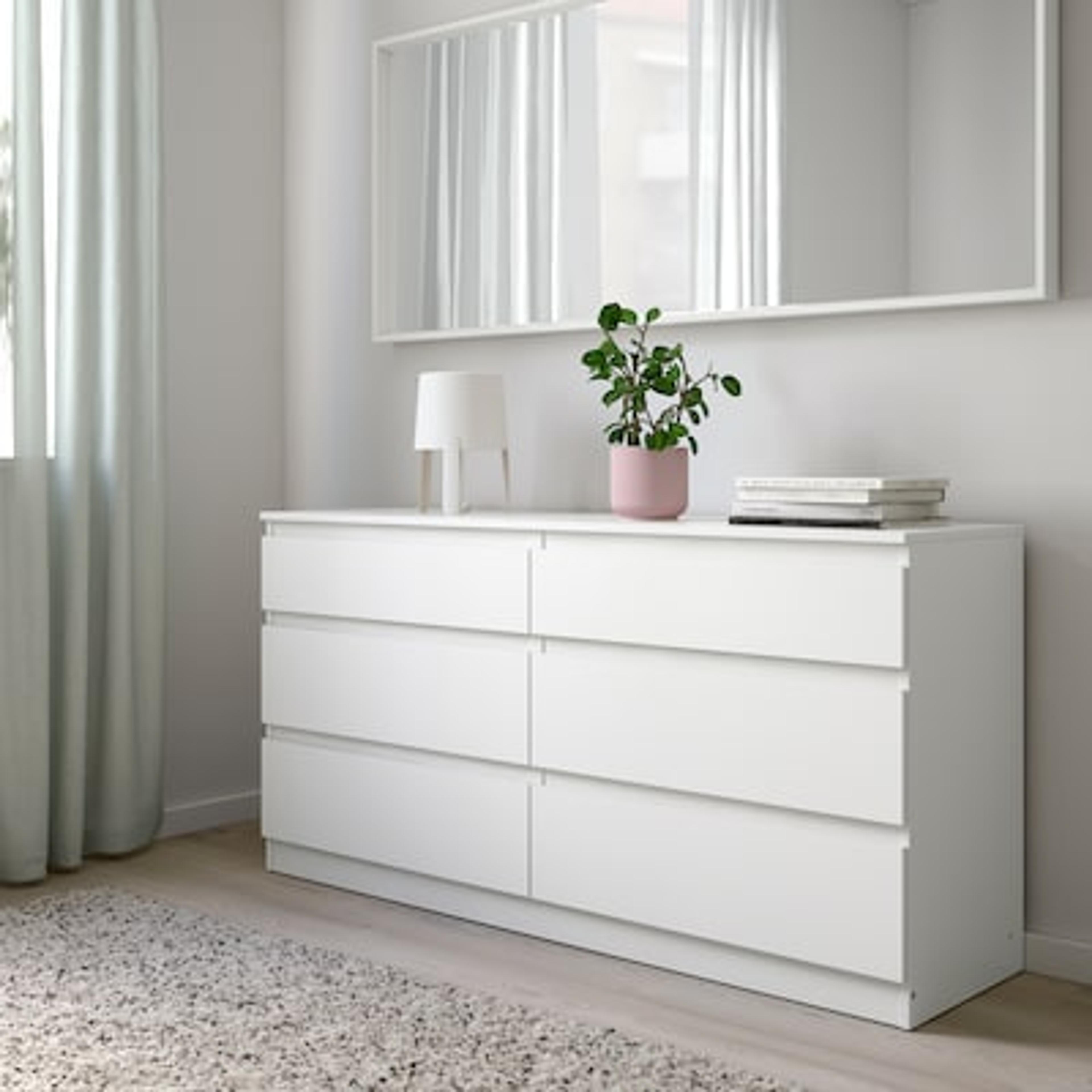 KULLEN 6-drawer dresser, white, 551/8x283/8" - IKEA