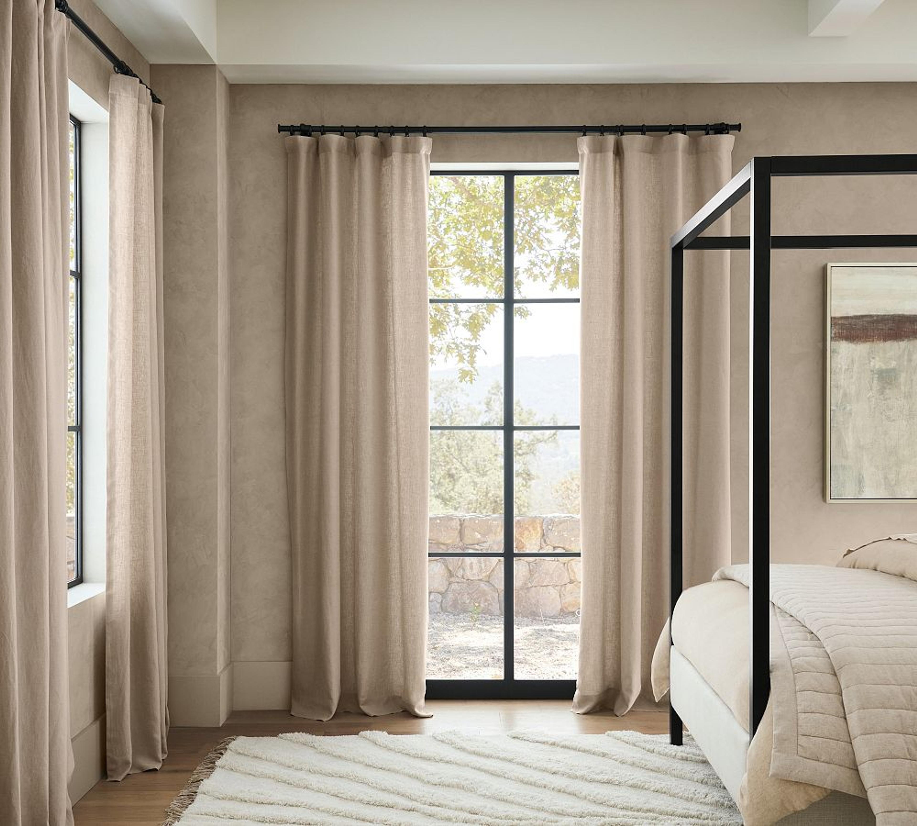 Belgian Flax Linen Blackout Curtain | Pottery Barn