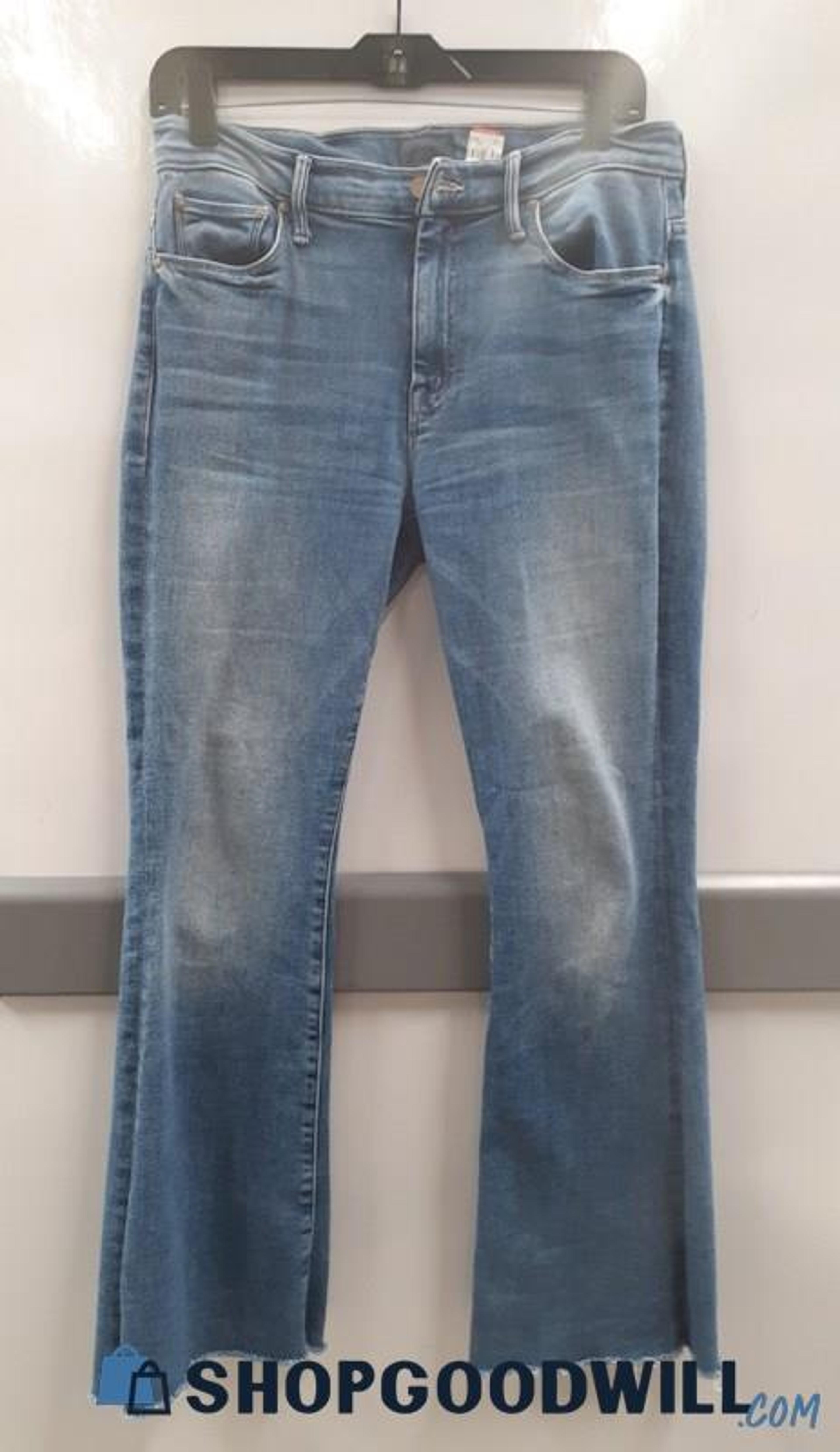 Mother The Weekender Fray Jeans Sz 30 Blue Cotton+ - shopgoodwill.com