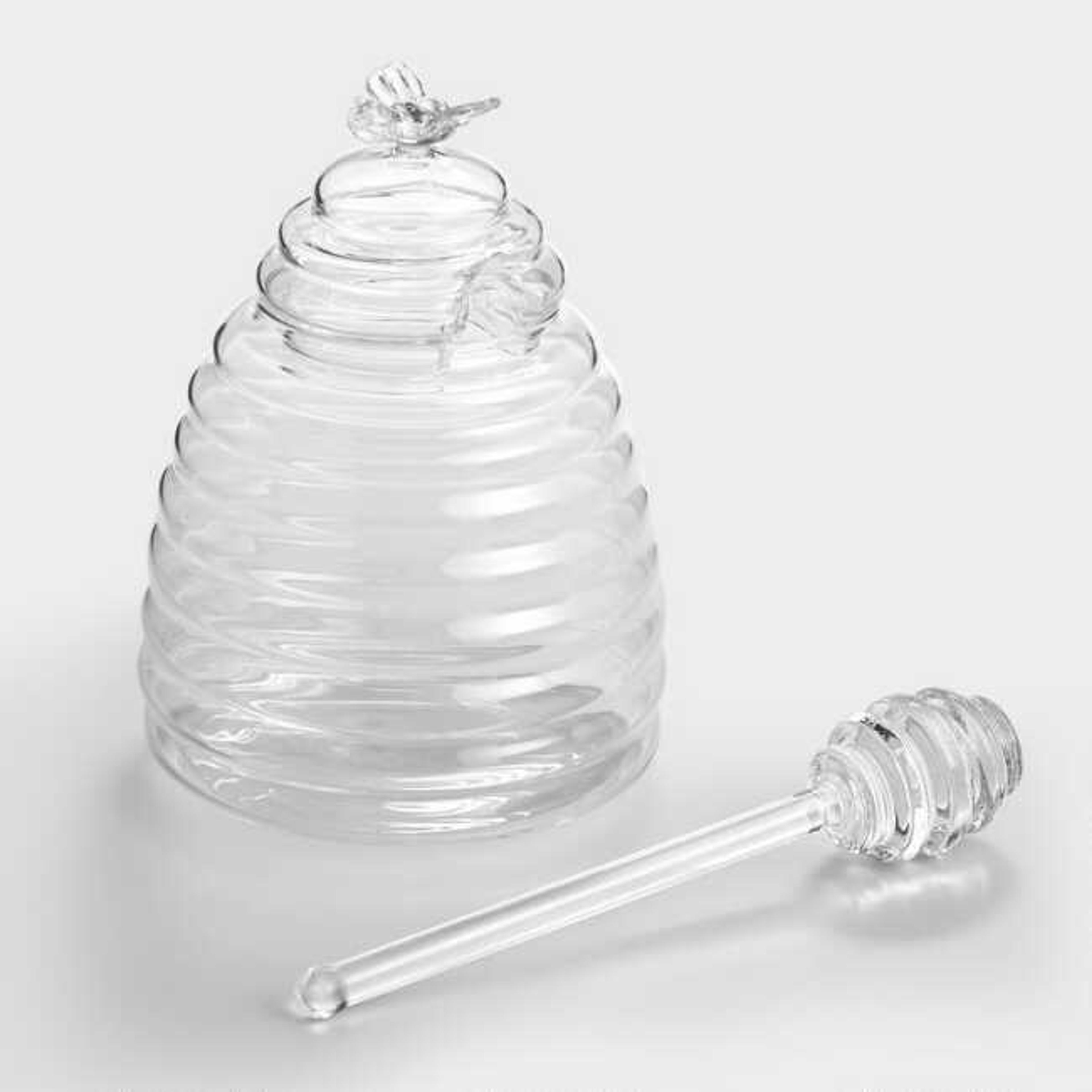 Glass Honey Keeper with Dipper