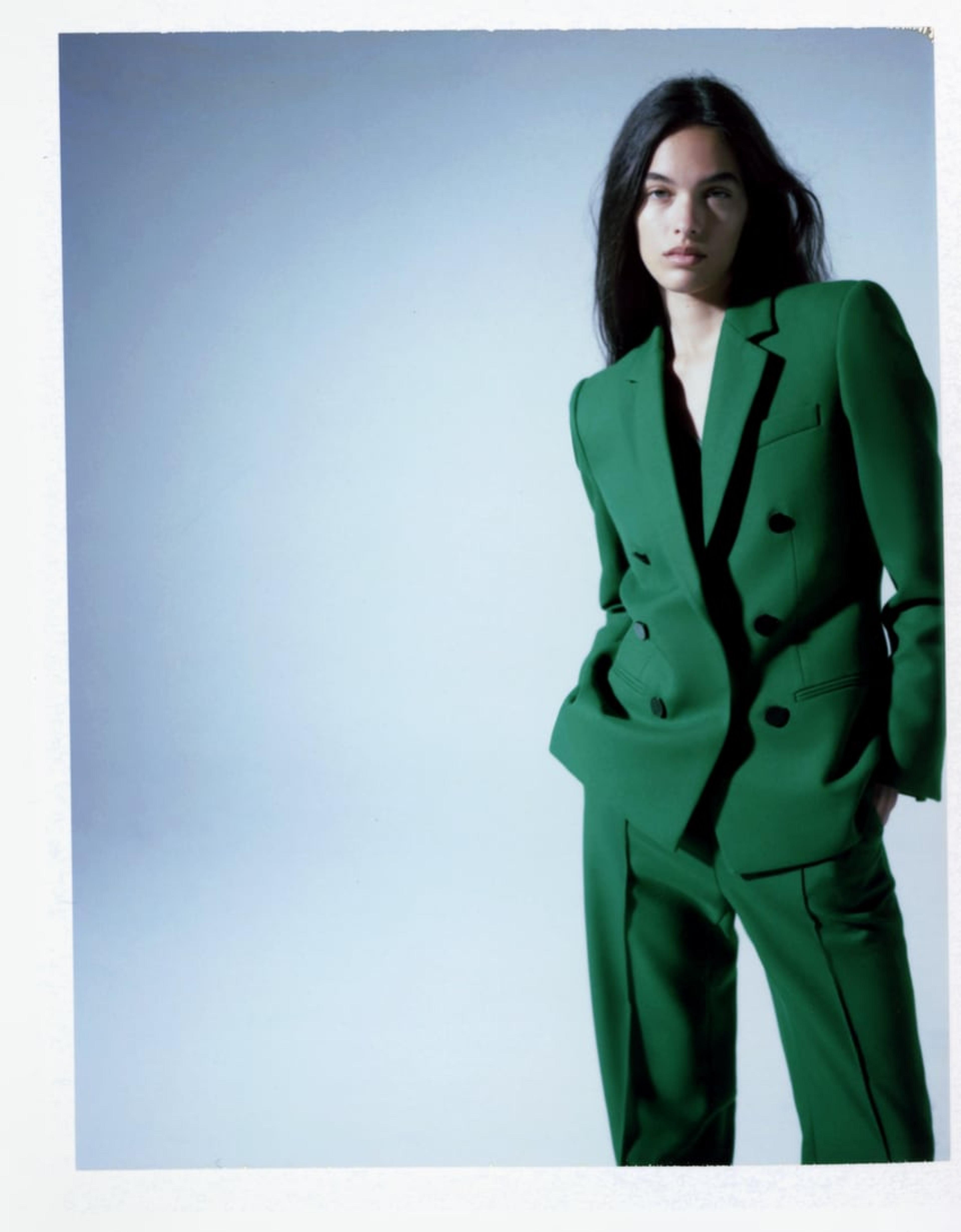 DOUBLE BREASTED BUTTONED BLAZER - Green | ZARA United States