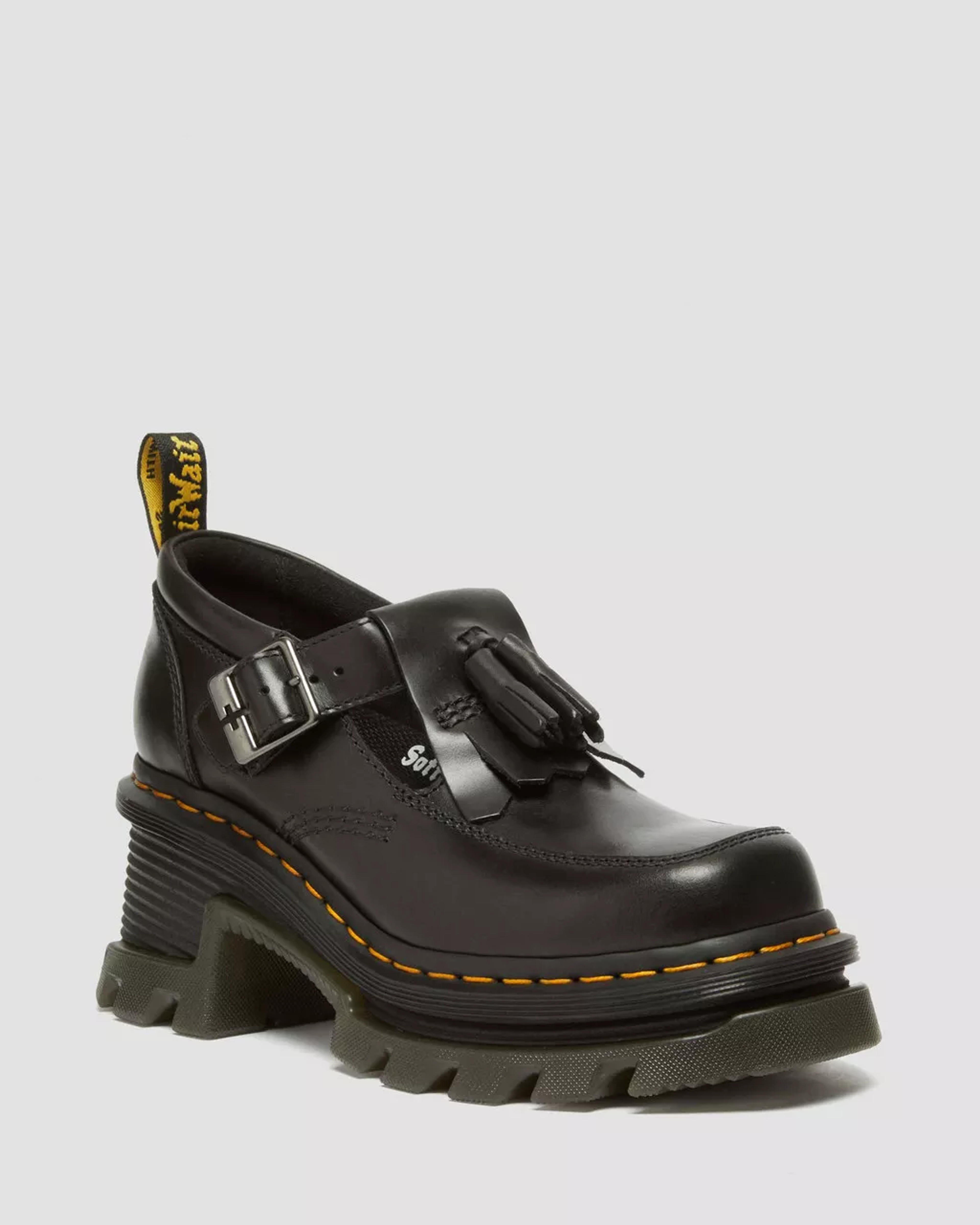 Corran Atlas Leather Mary Jane Heeled Shoes in Black | Dr. Martens