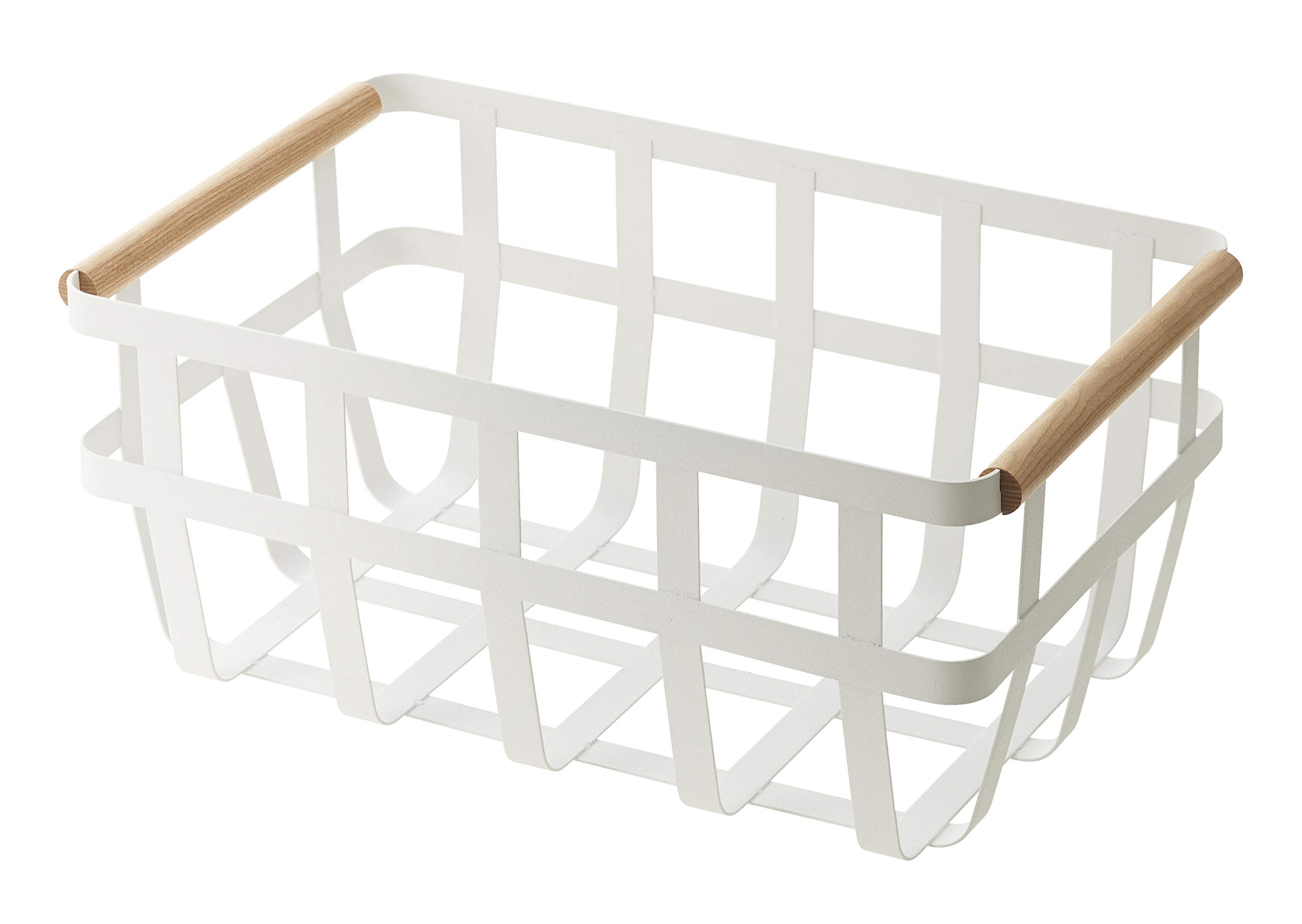 YAMAZAKI home 2507 Storage Basket-Dual Handle Organizer, One Size, White