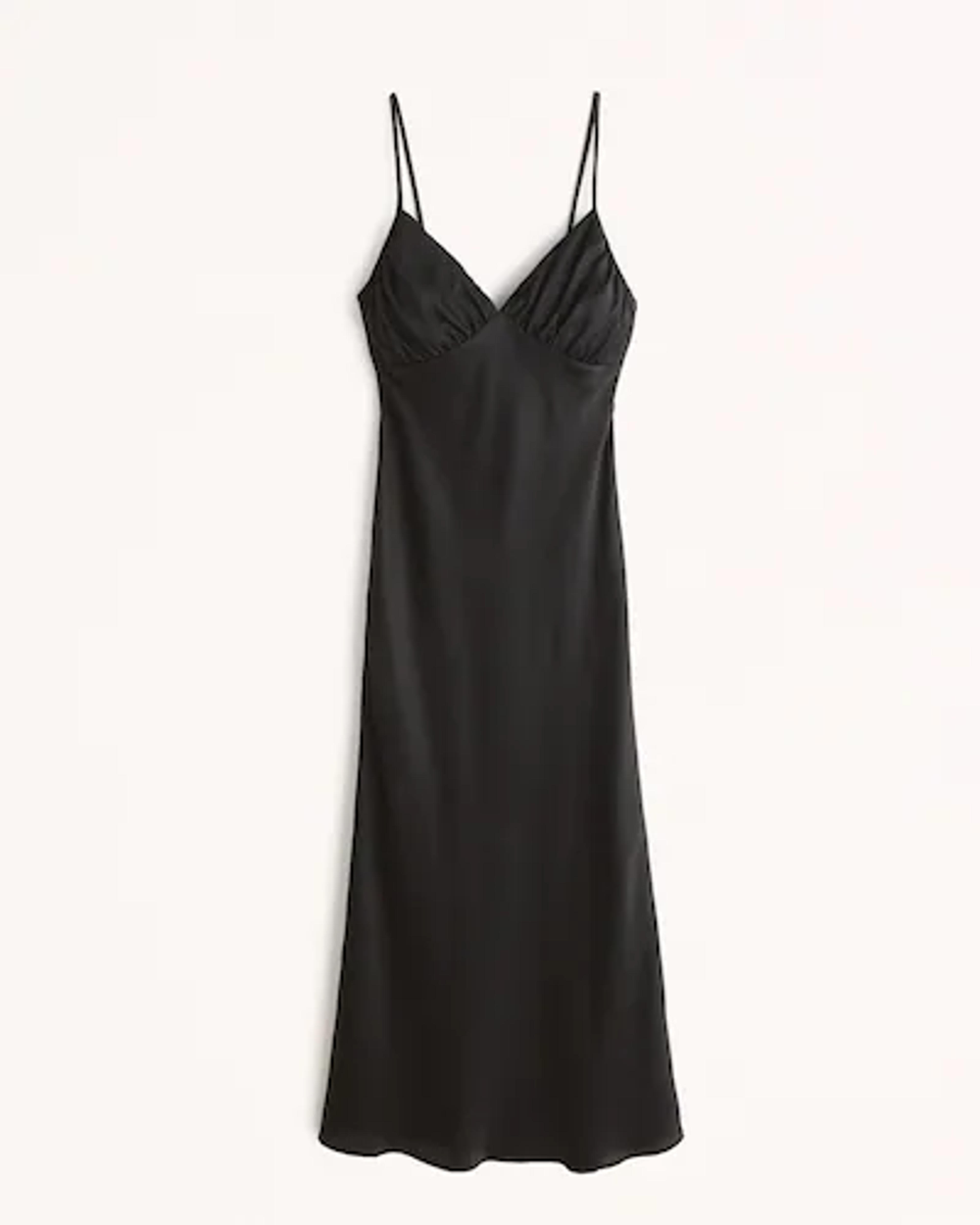 Women's Ruched Satin Slip Midi Dress | Women's Dresses & Jumpsuits | Abercrombie.com