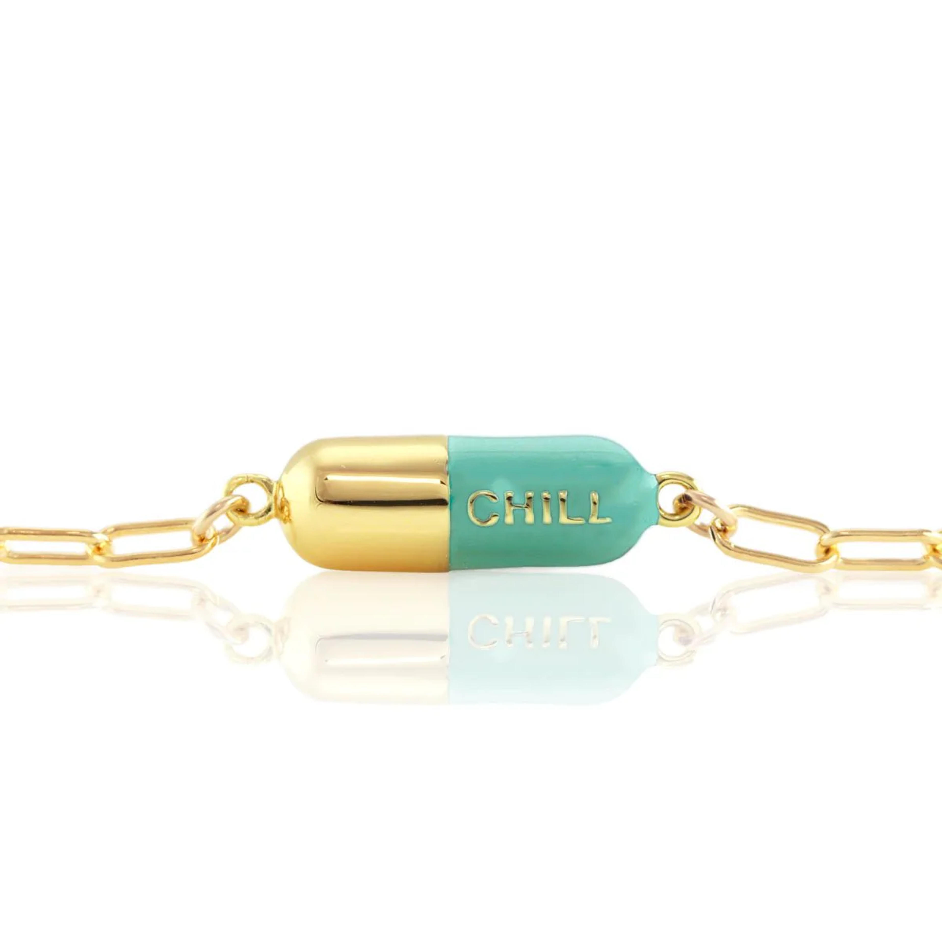 Chill Pill Bracelet - 18K Gold Vermeil / Turquoise