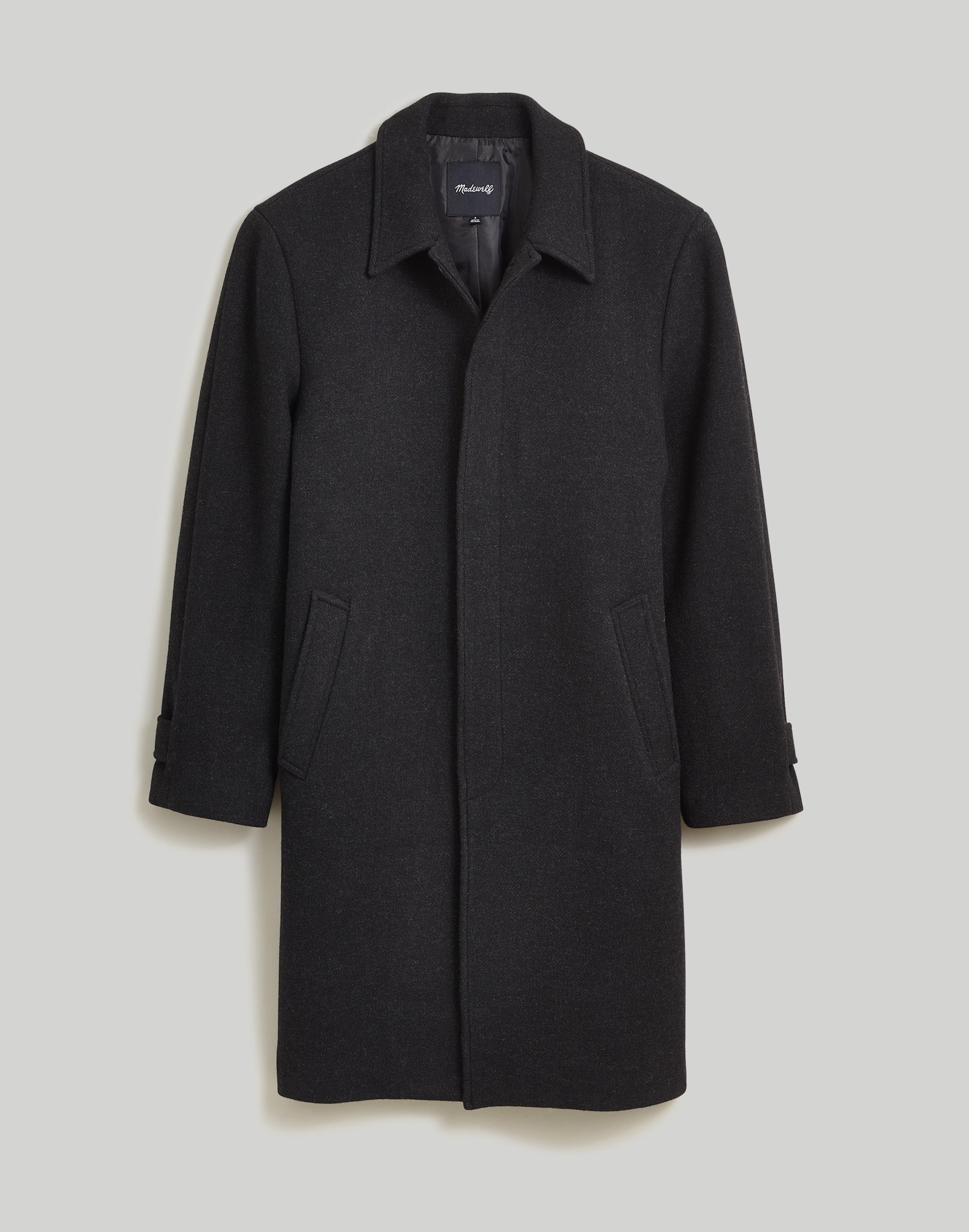 Button-Front Topcoat in Italian Fabric