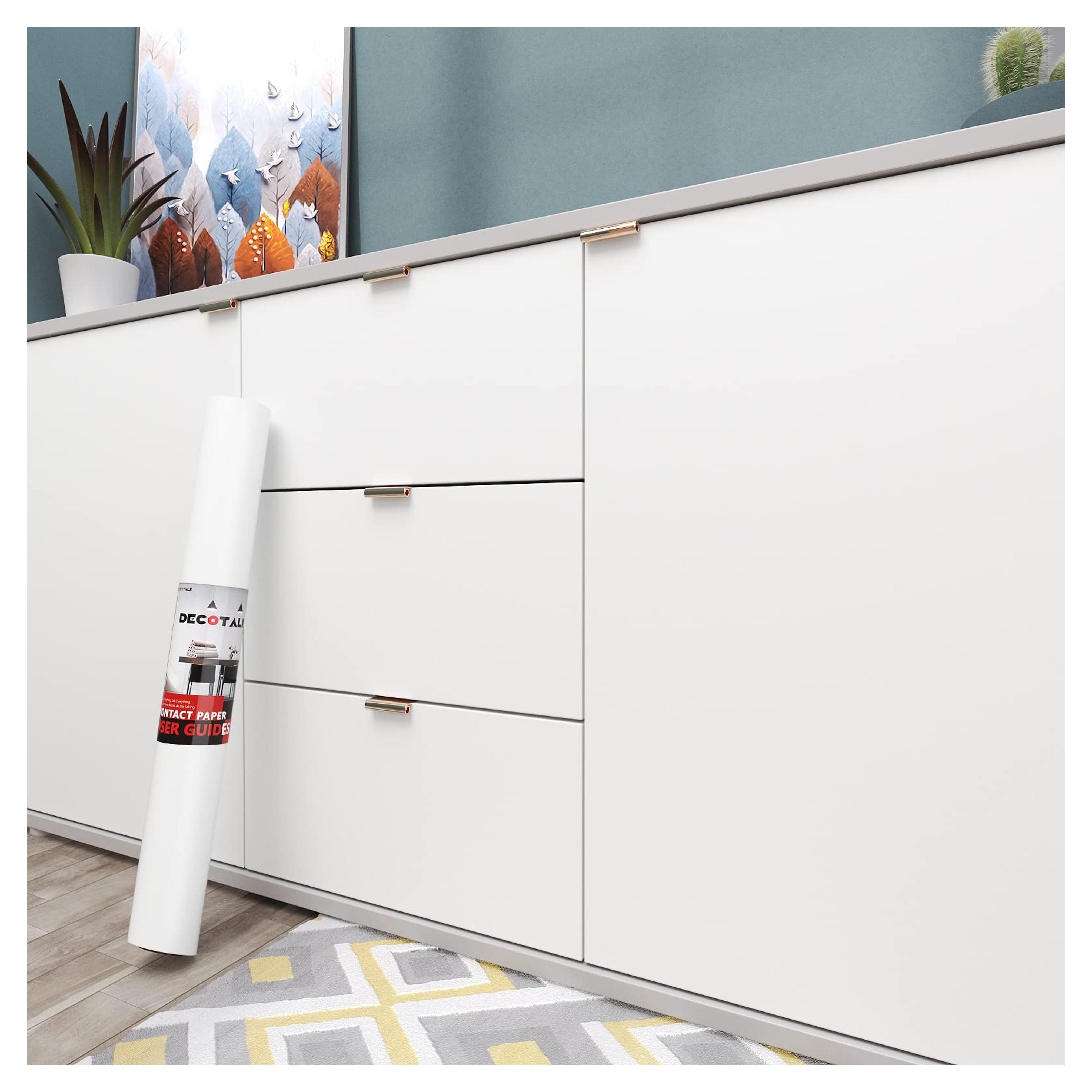 Decotalk White Wallpaper Peel and Stick White Contact Paper for Cabinets Matte Contact Paper White Removable Wallpaper for Walls Bedroom Decorative White Adhesive Contact Paper Solid White 12"x120" 12"x120" White