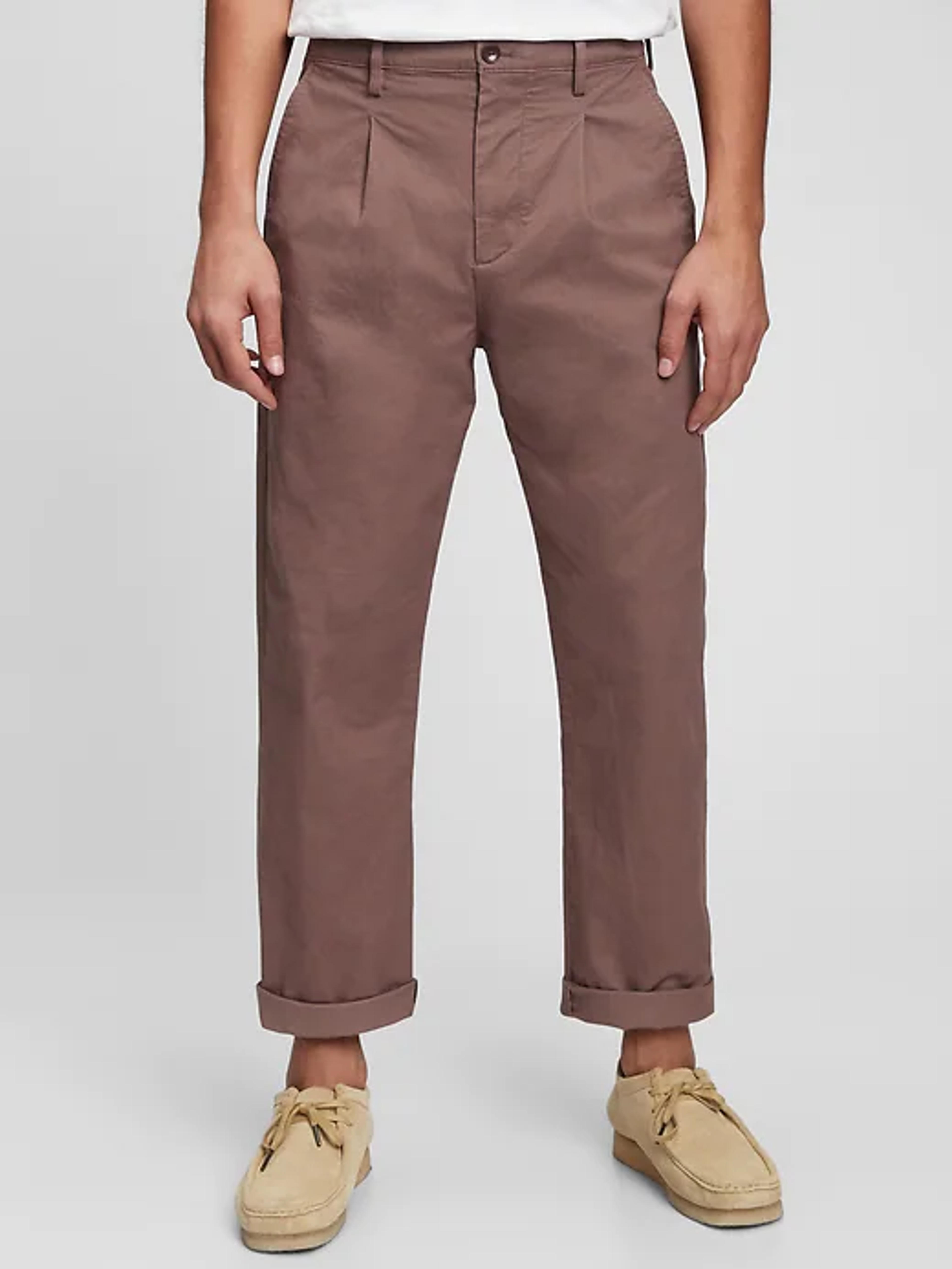 Relaxed Vintage Pleated Khakis with Washwell | Gap