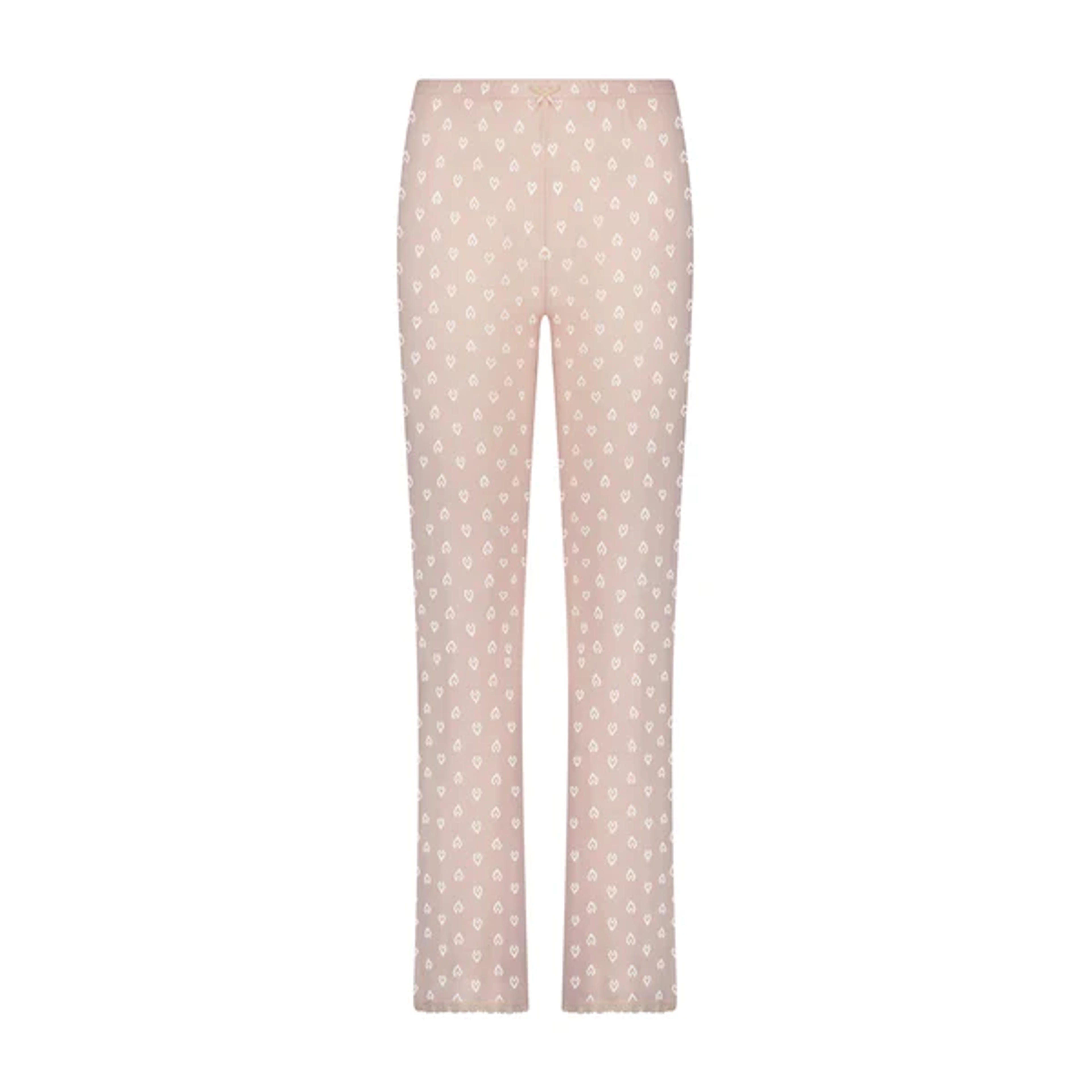 PANTS HI RISE Pink Blush Vintage Hearts Pointelle