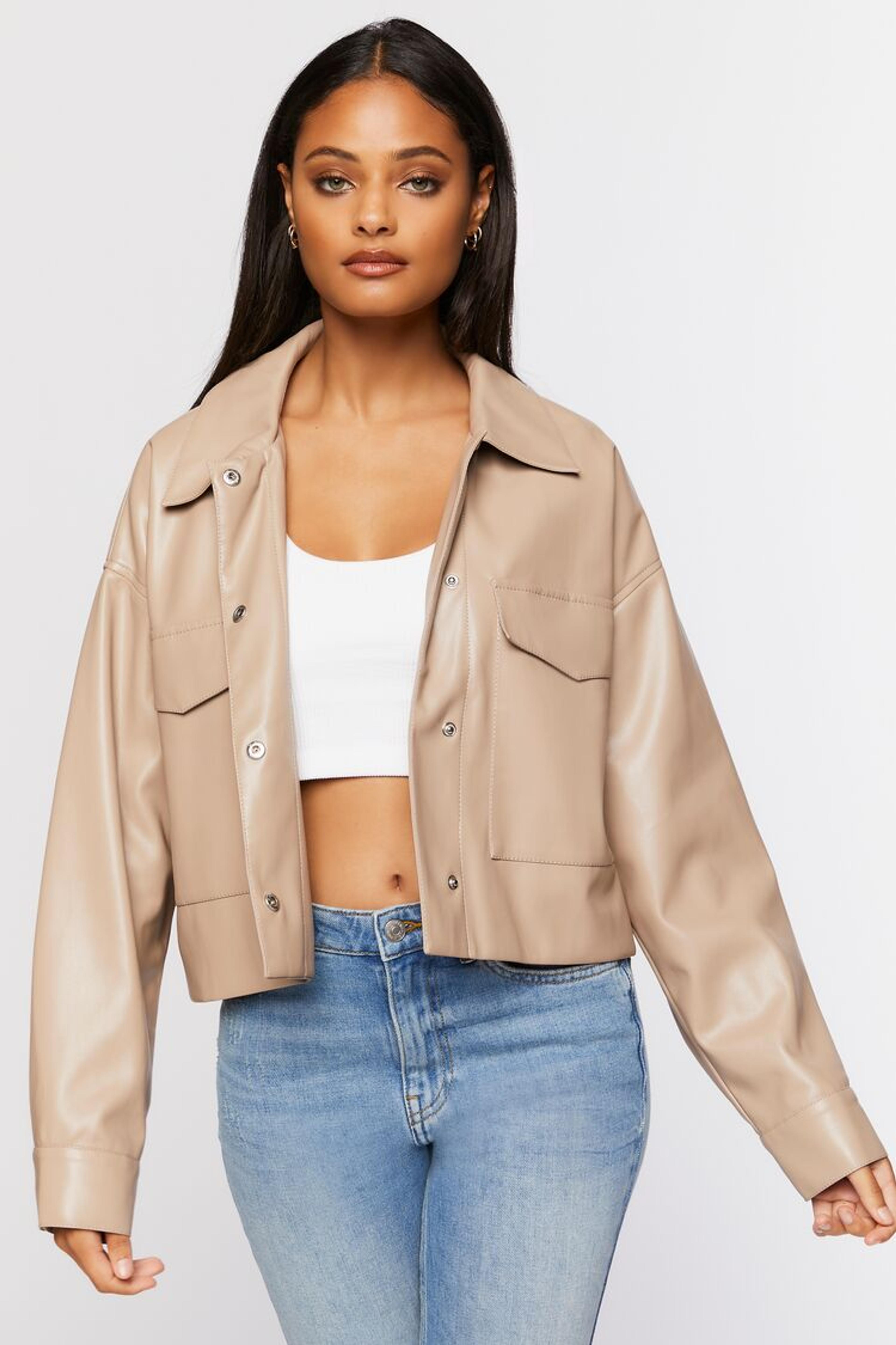 Faux Leather Trucker Jacket