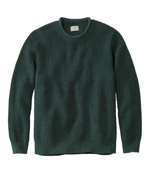 Men's L.L.Bean Organic Cotton Waffle Sweater, Rollneck Crew