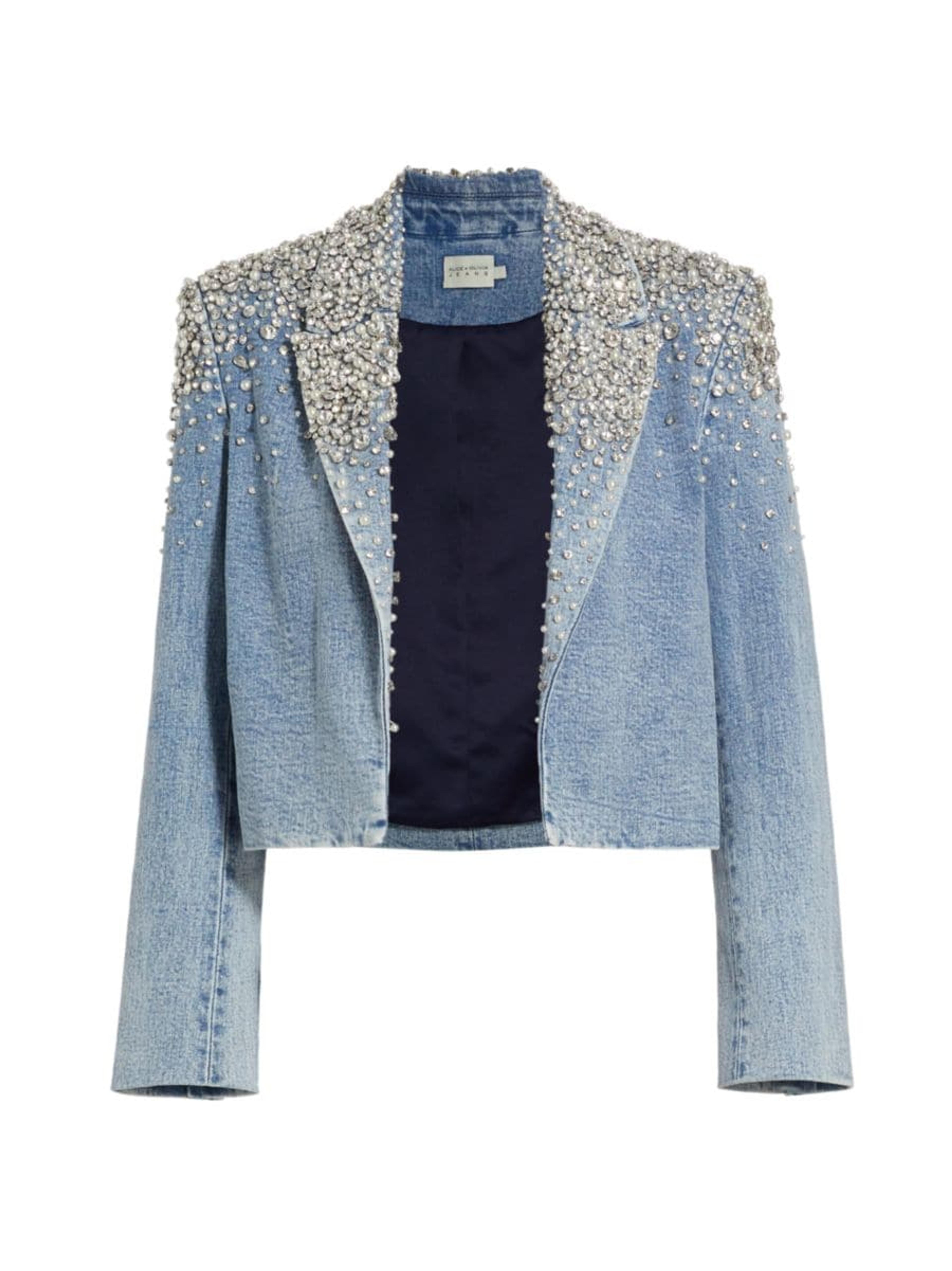 Shop Alice + Olivia Ivan Cropped Beaded Jacket | Saks Fifth Avenue