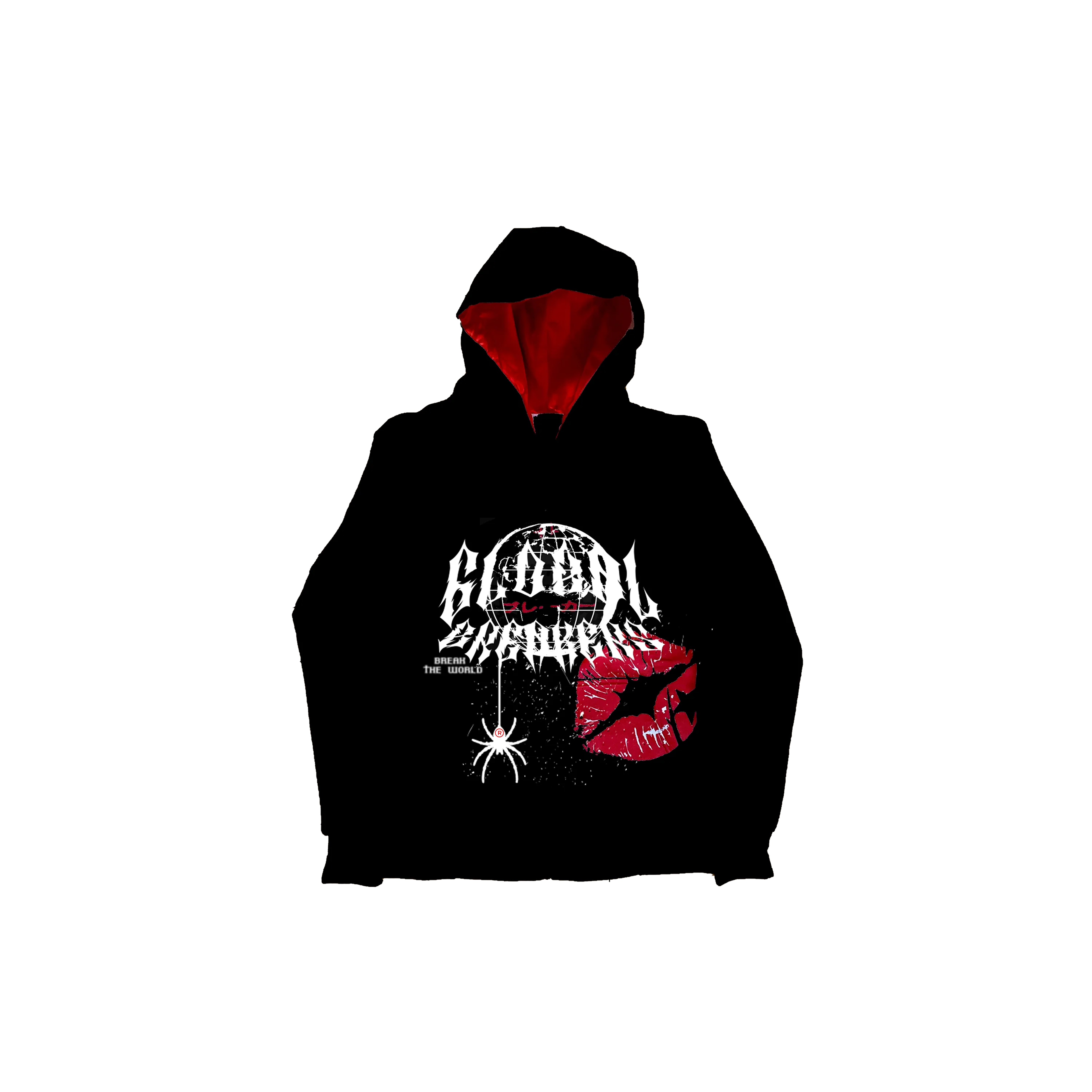 "SCARRED BLISS" ZIP-UP JACKETS - M / BLACK/RED