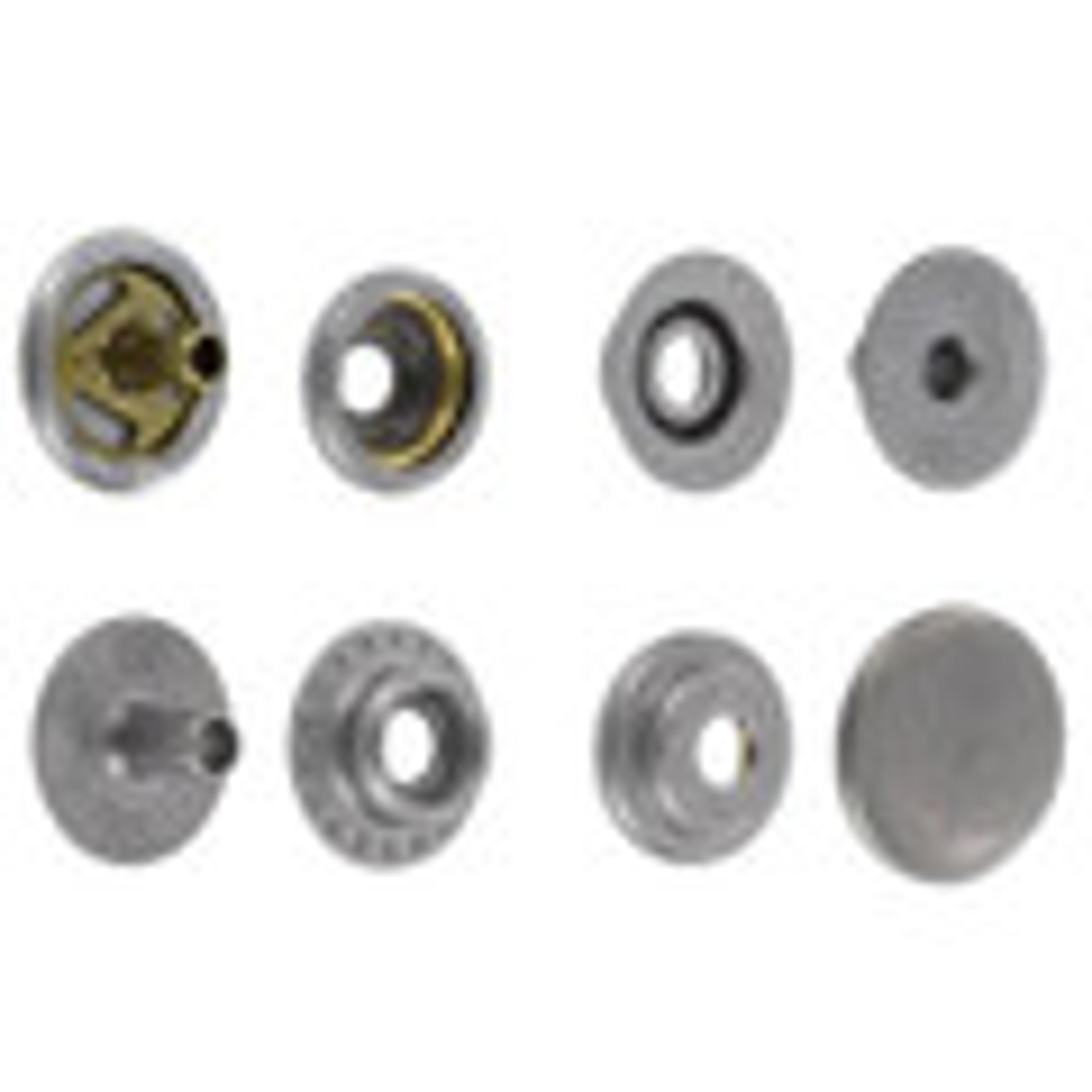 Line 20 Snaps, Cap 12.7mm, Ring Socket, Nickel Matte, S127B50-LP, Solid Brass (100 per bag)