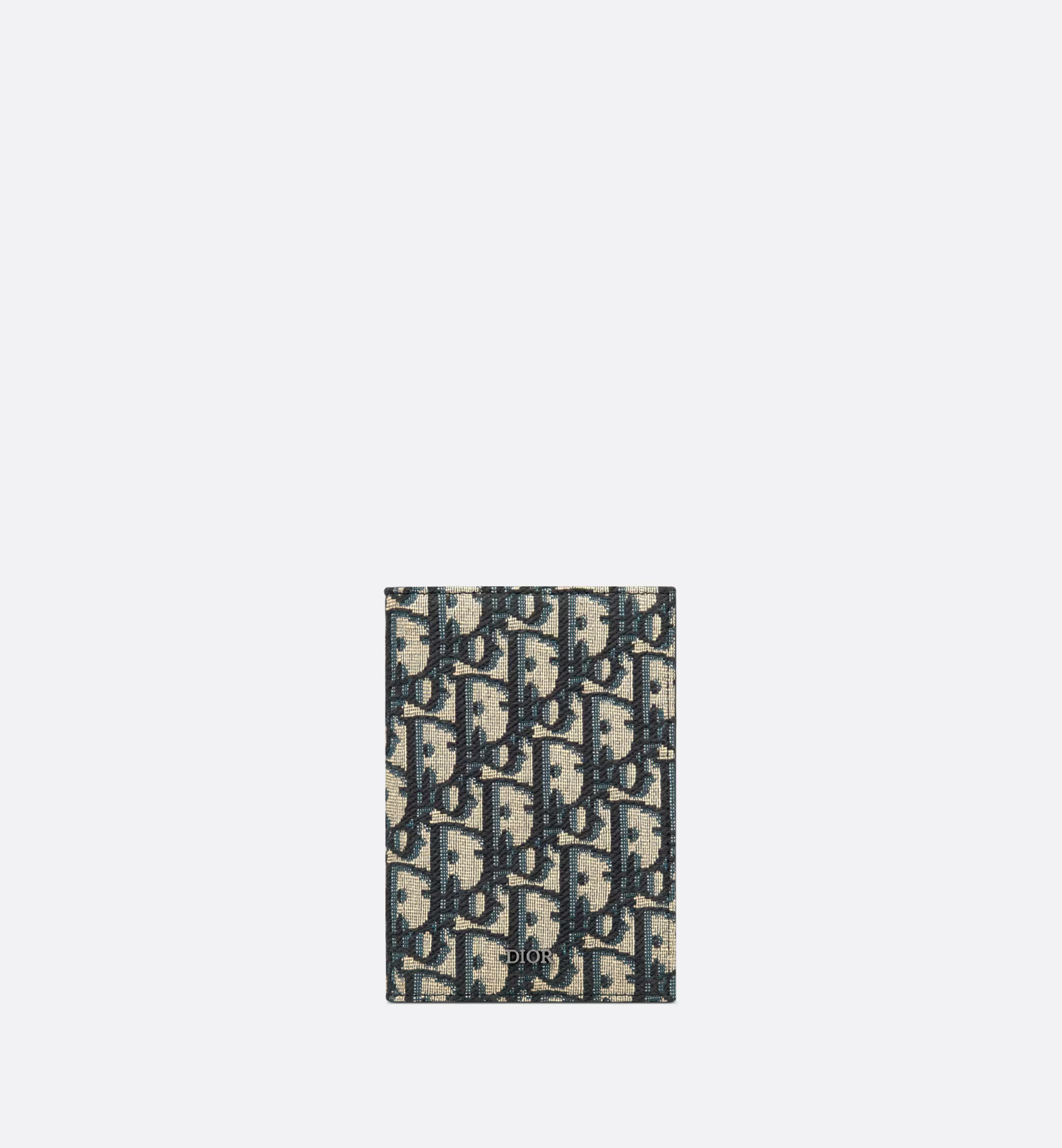 Passport Cover Beige and Black Dior Oblique Jacquard