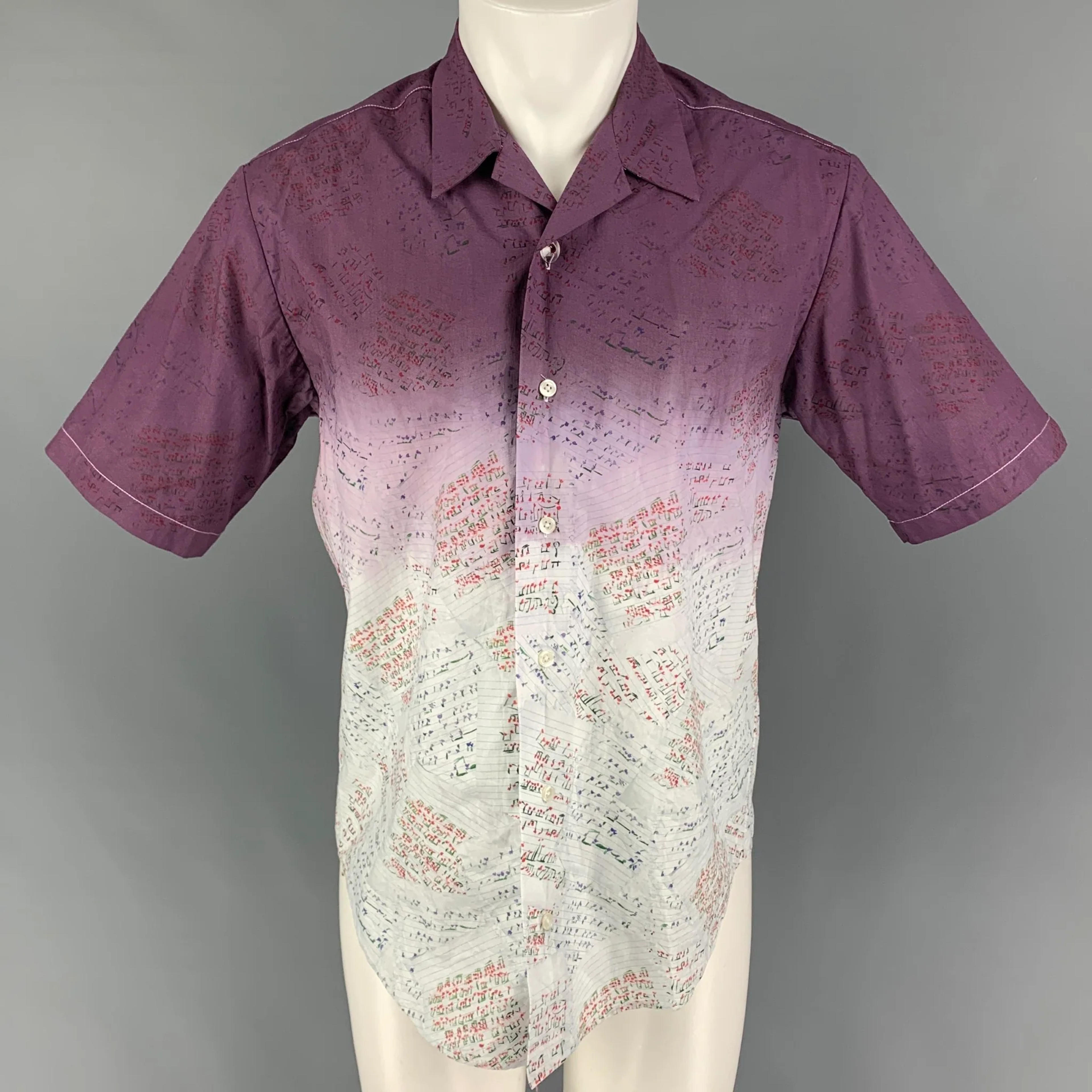 JONATHAN COHEN Size M Purple Graphic Silk Short Sleeve Shirt – Sui Generis Designer Consignment