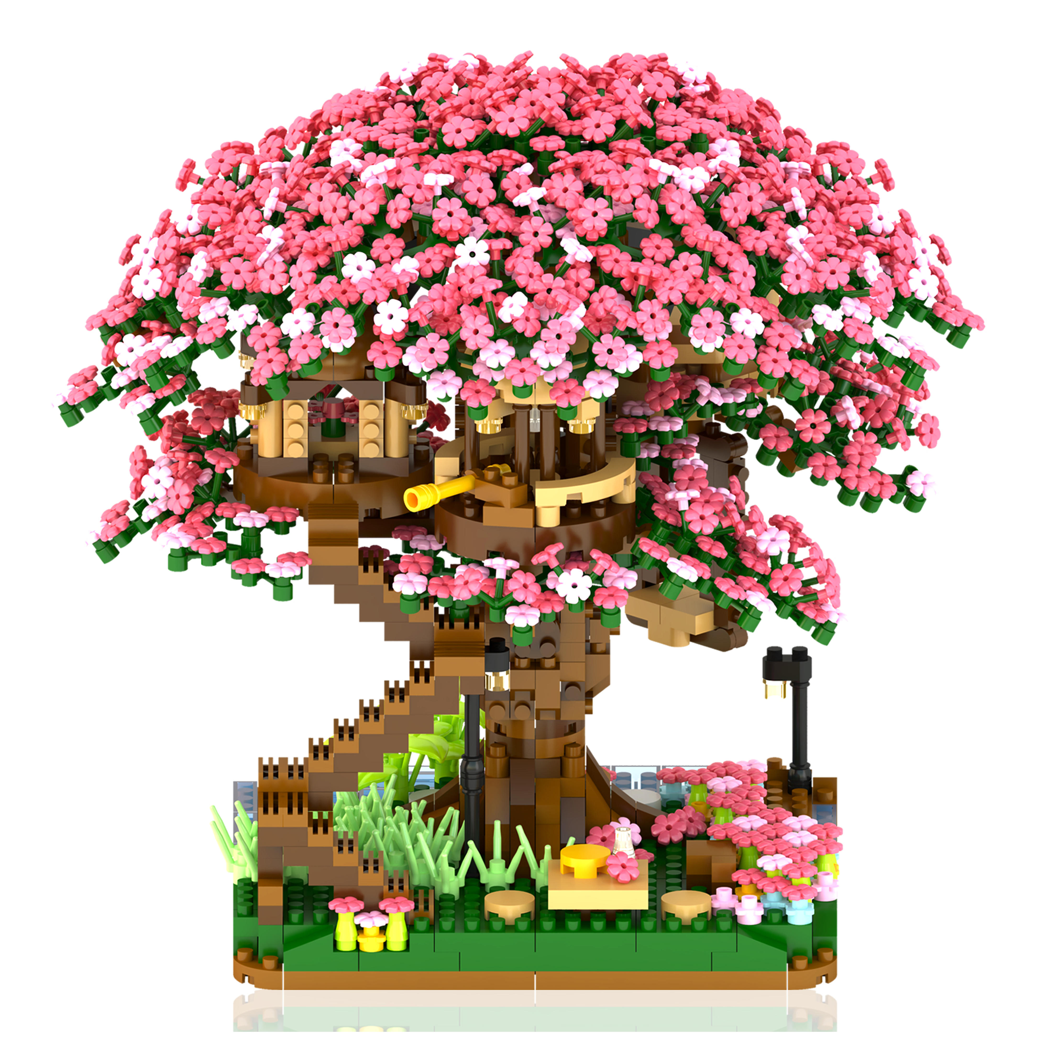 Cherry Bonsai Tree Building Sets for Girls,Micro Mini Building Blocks of Cherry Blossom Bonsai Tree kit,2008pcs Mini Bricks Sakura Tree House, Good Gift for Kids 14+Ages and Adults(New 2022)