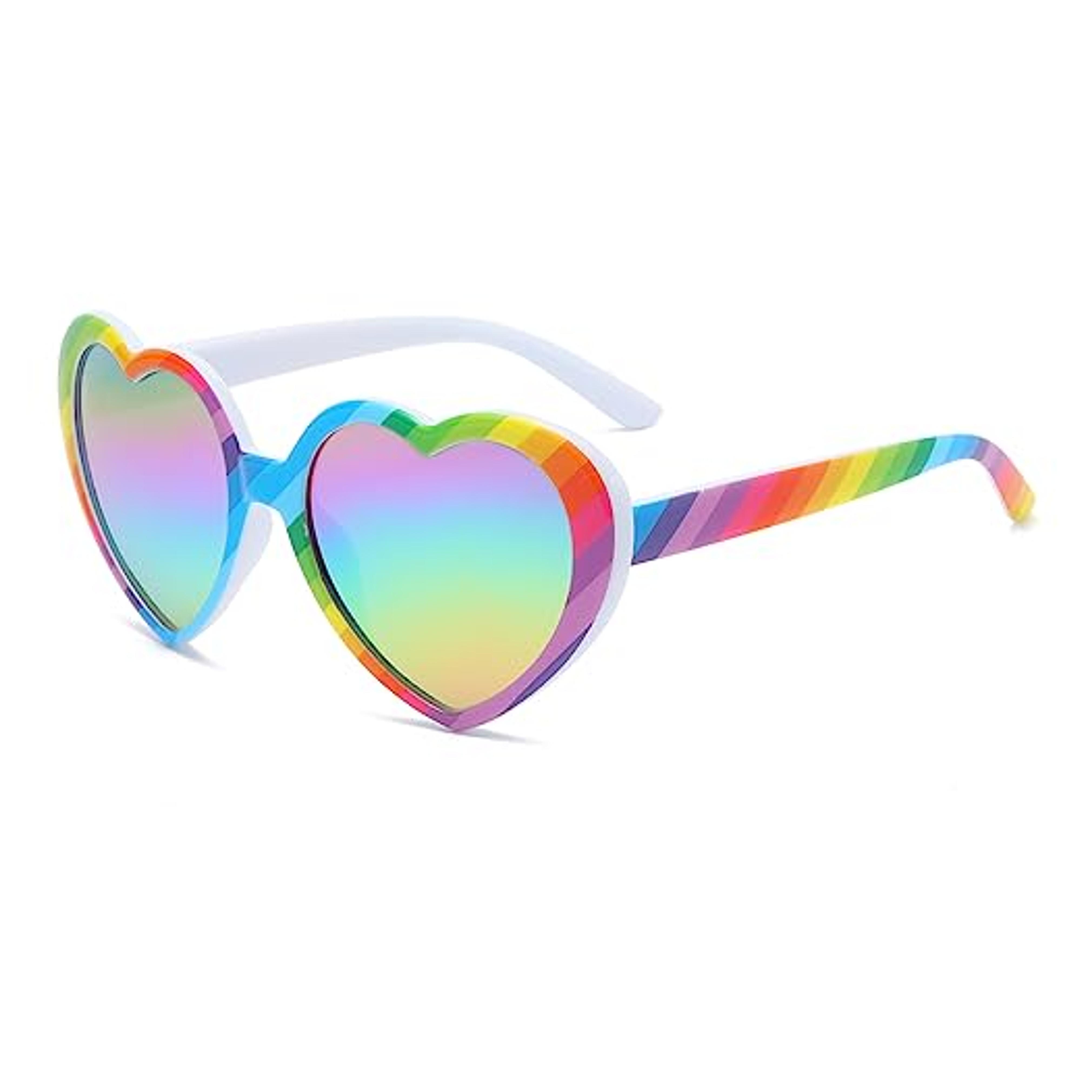 JOVAKIT Polarized Heart Shaped Sunglasses for Women Vintage Fashion Lovely Retro Oversized Eyeglasses UV400 Protection Lens