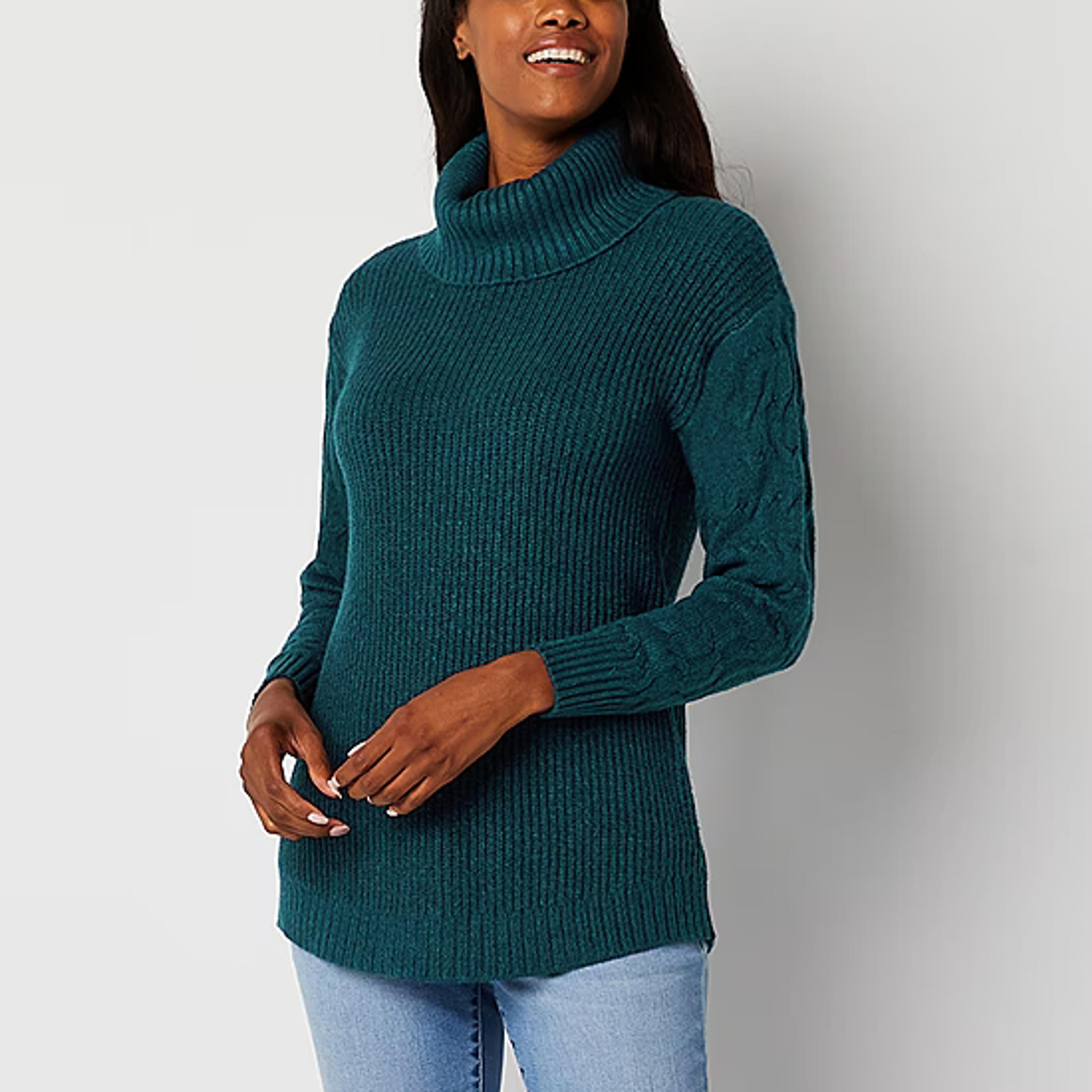 St. John's Bay Tall Womens Turtleneck Long Sleeve Pullover Sweater - JCPenney