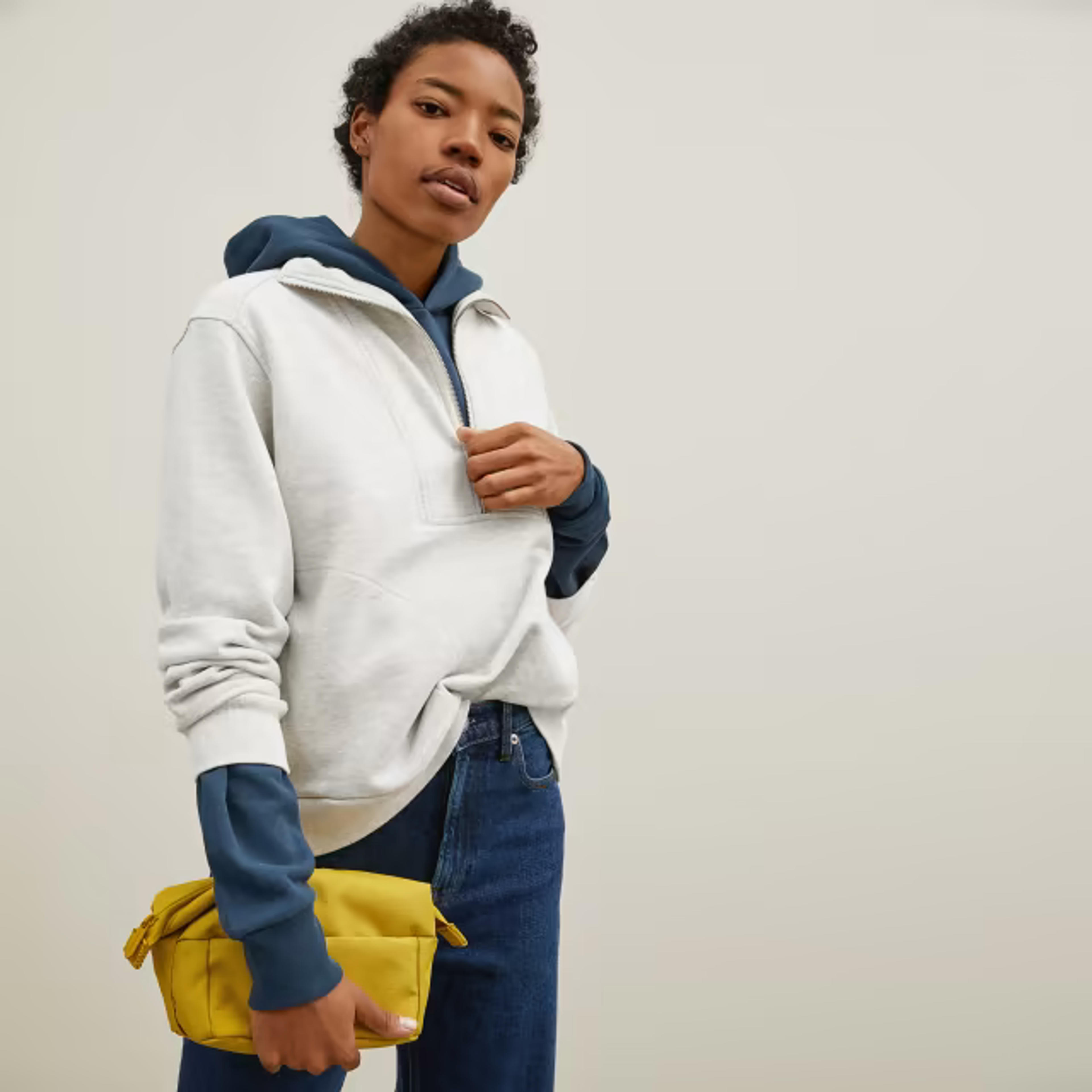 The Track Half-Zip Light Heather Grey – Everlane