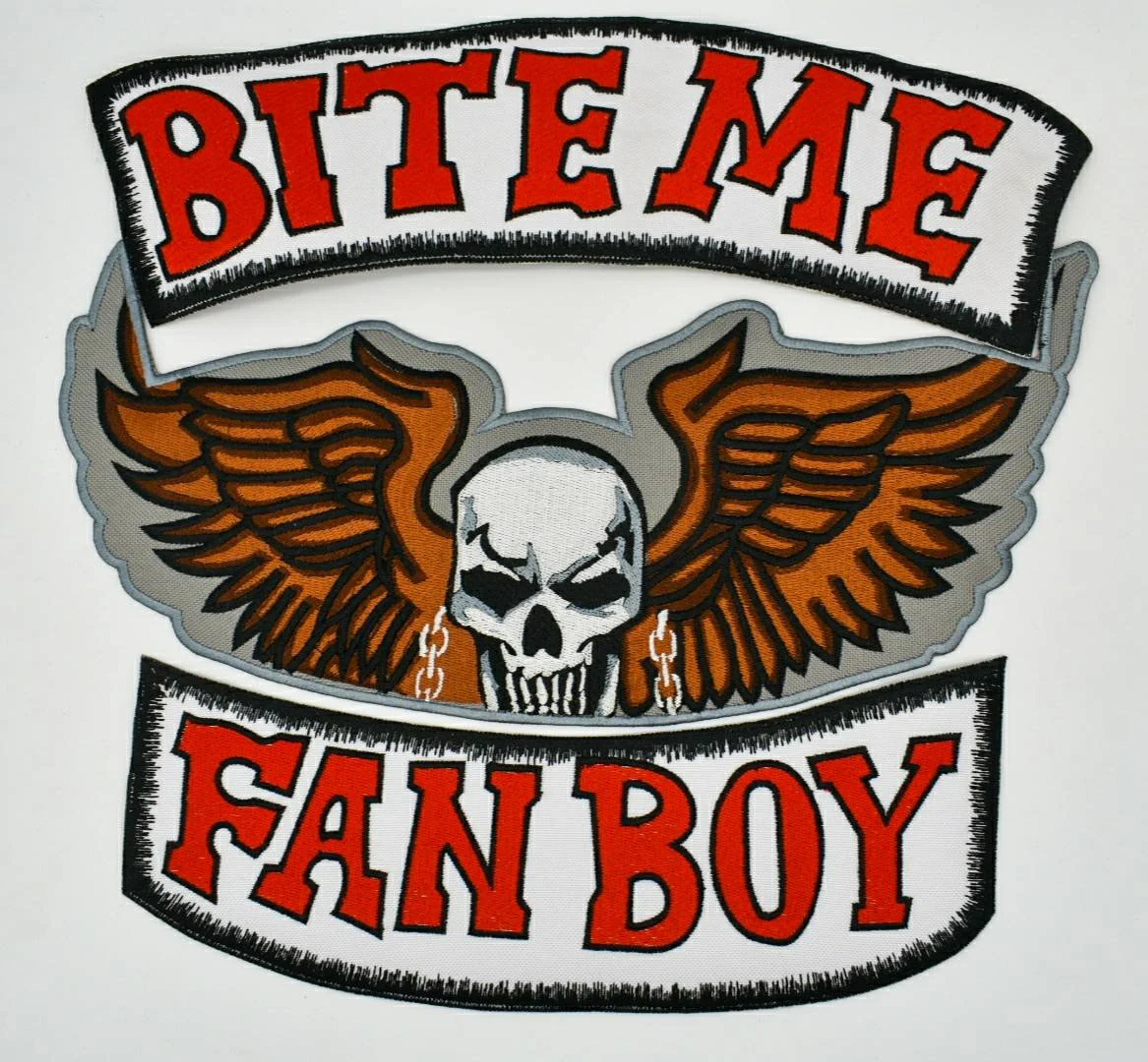 Bite Me Fanboy Set Patches Embroidered. 3 Psc. Cosplay Patch. | Etsy