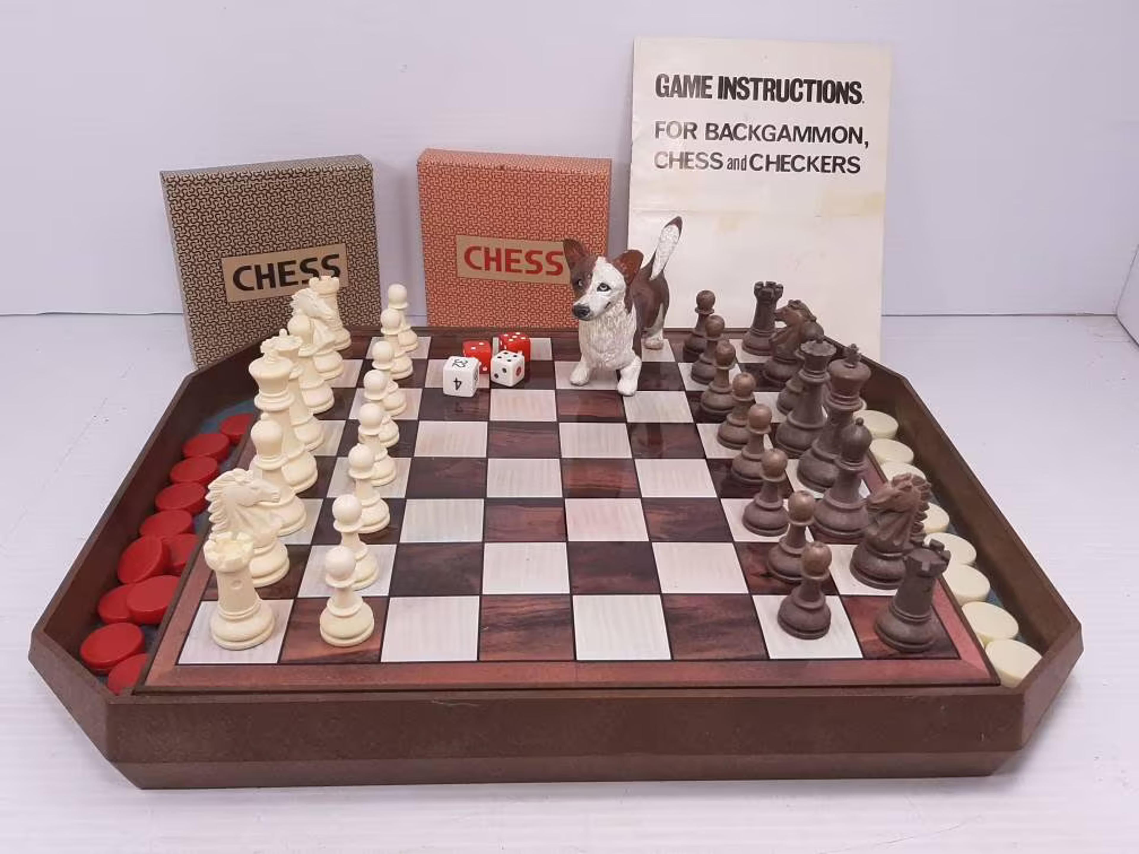 Vintage Chess and Backgammon Board Games Made in Japan for