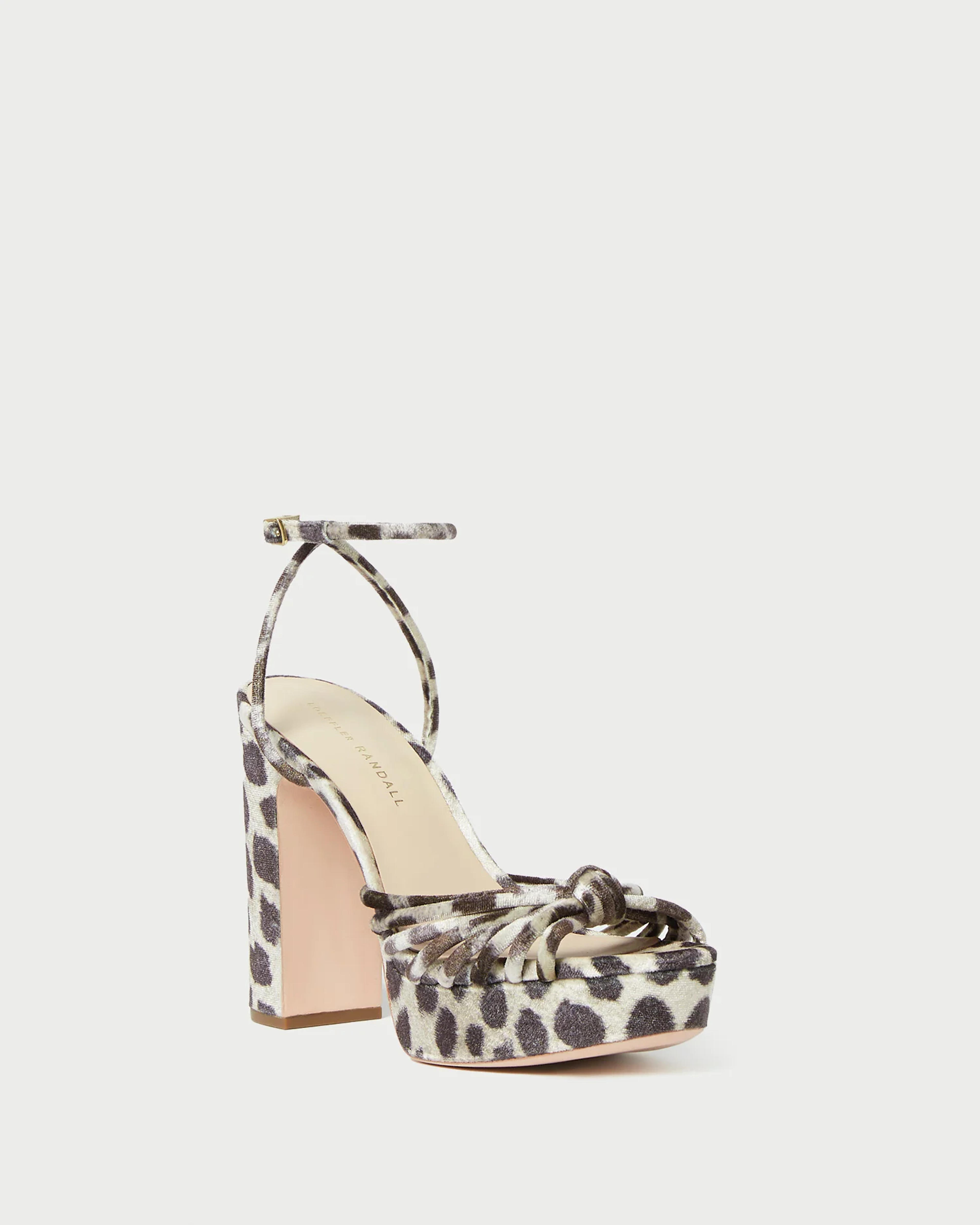 Loeffler Randall | Rivka Leopard Knot Platform Sandal l Heeled Sandals l Handbags