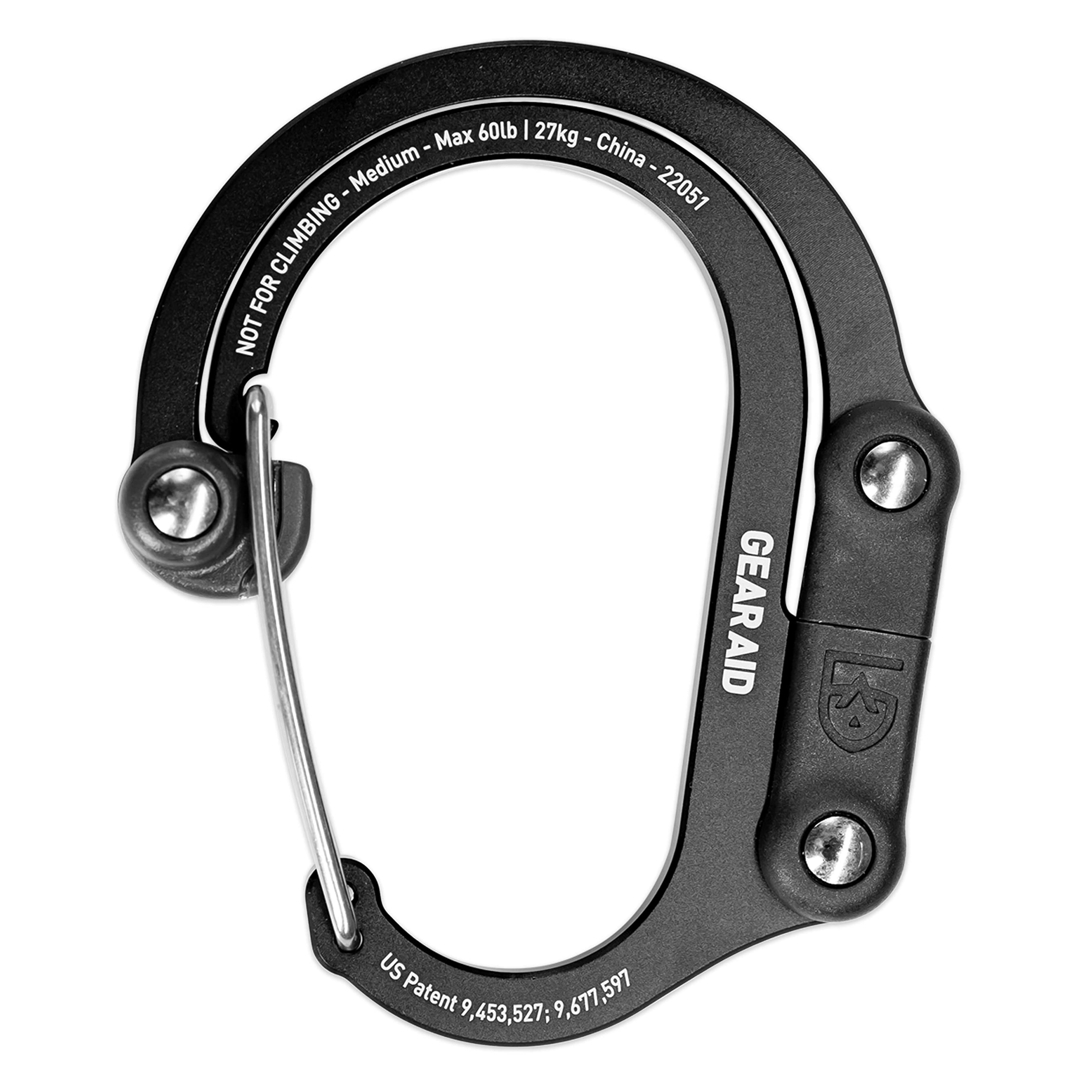 Amazon.com: GEAR AID HEROCLIP Carabiner Clip and Hook (Medium) for Camping, Backpack, and Garage, Stealth Black : Sports & Outdoors