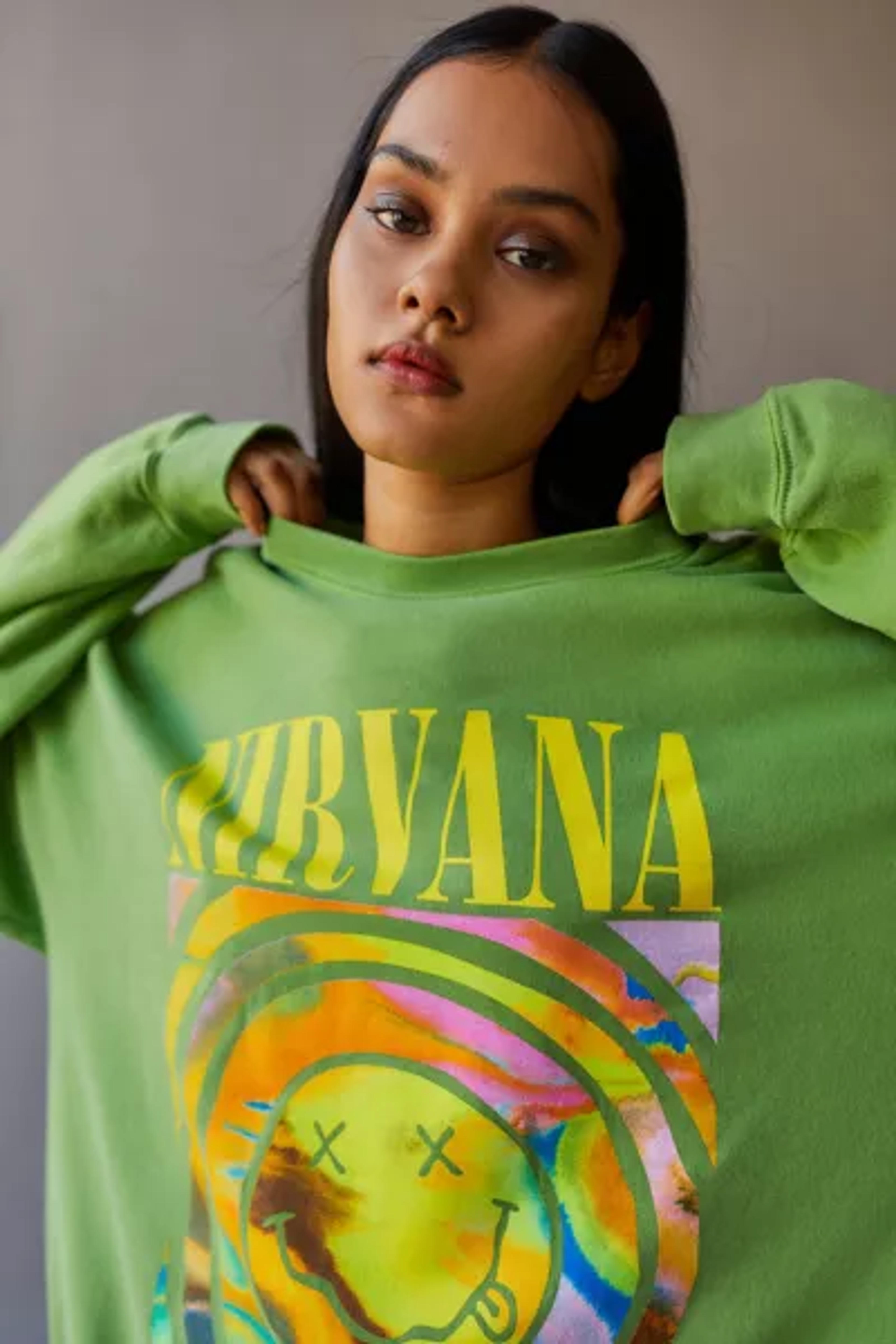 Nirvana Smile Overdyed Sweatshirt | Urban Outfitters