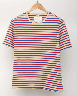 Organic Blue Red Striped T-Shirt