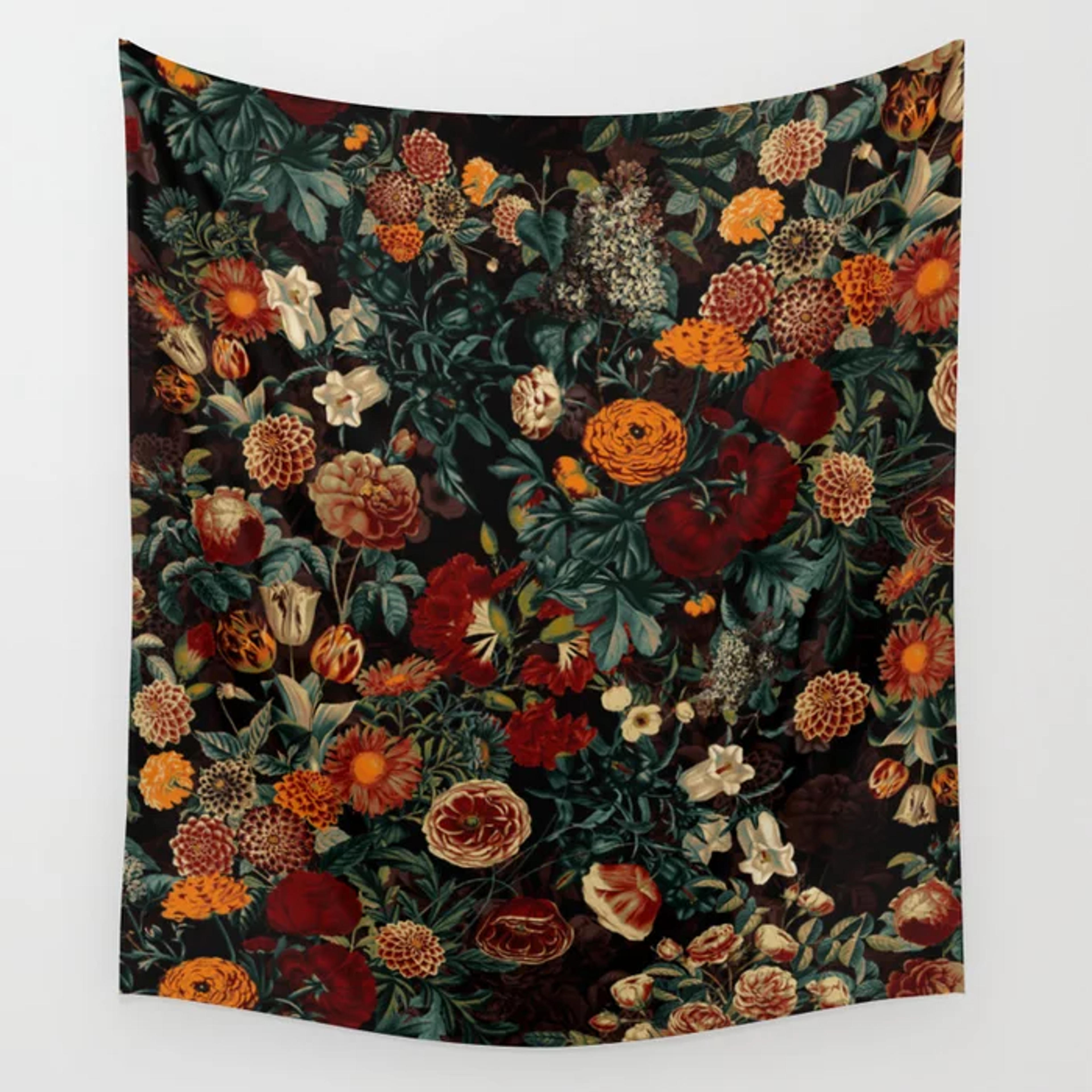 EXOTIC GARDEN - NIGHT XXI Wall Tapestry by Burcu Korkmazyurek