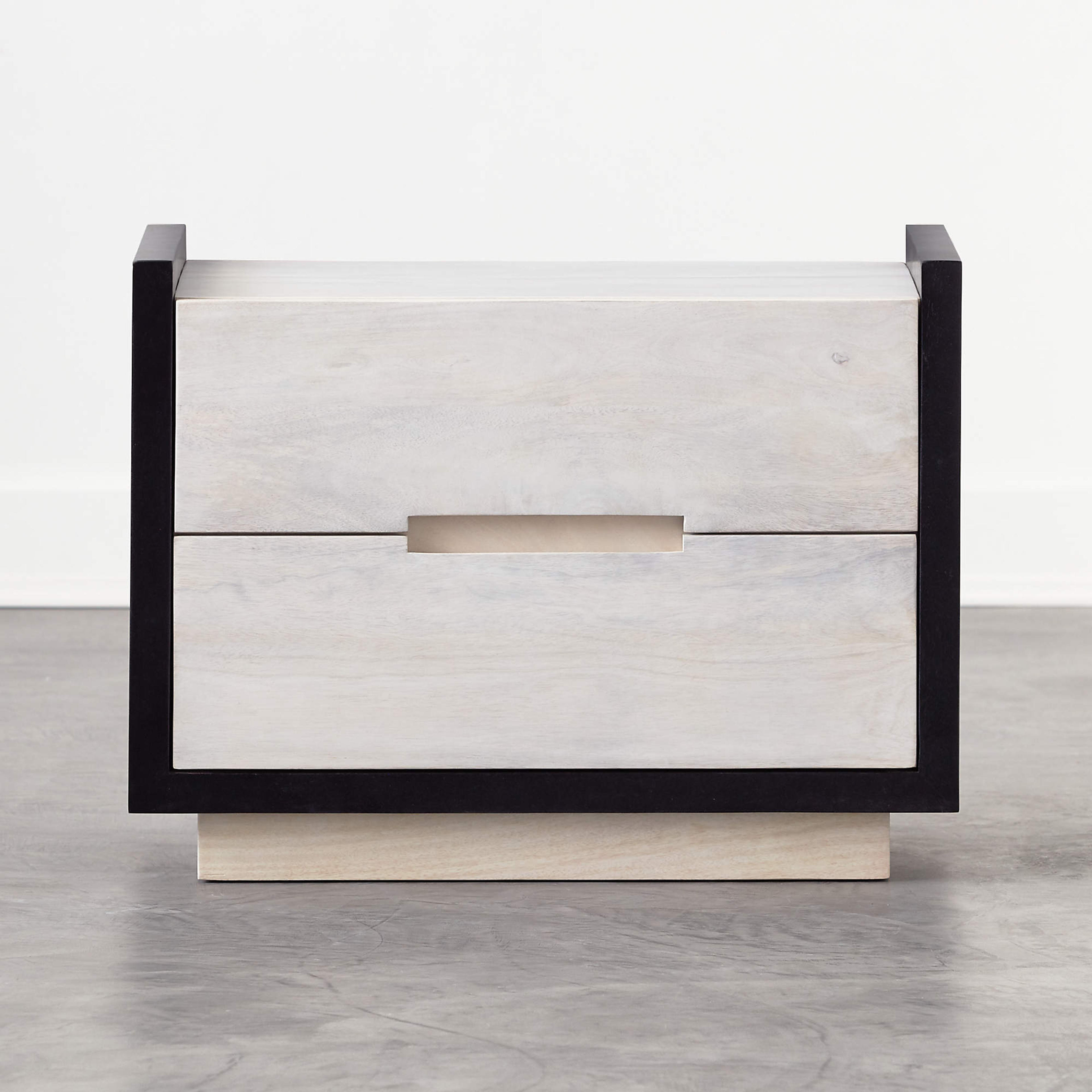 Beaufort 2-Drawer Whitewashed Wood Nightstand + Reviews | CB2