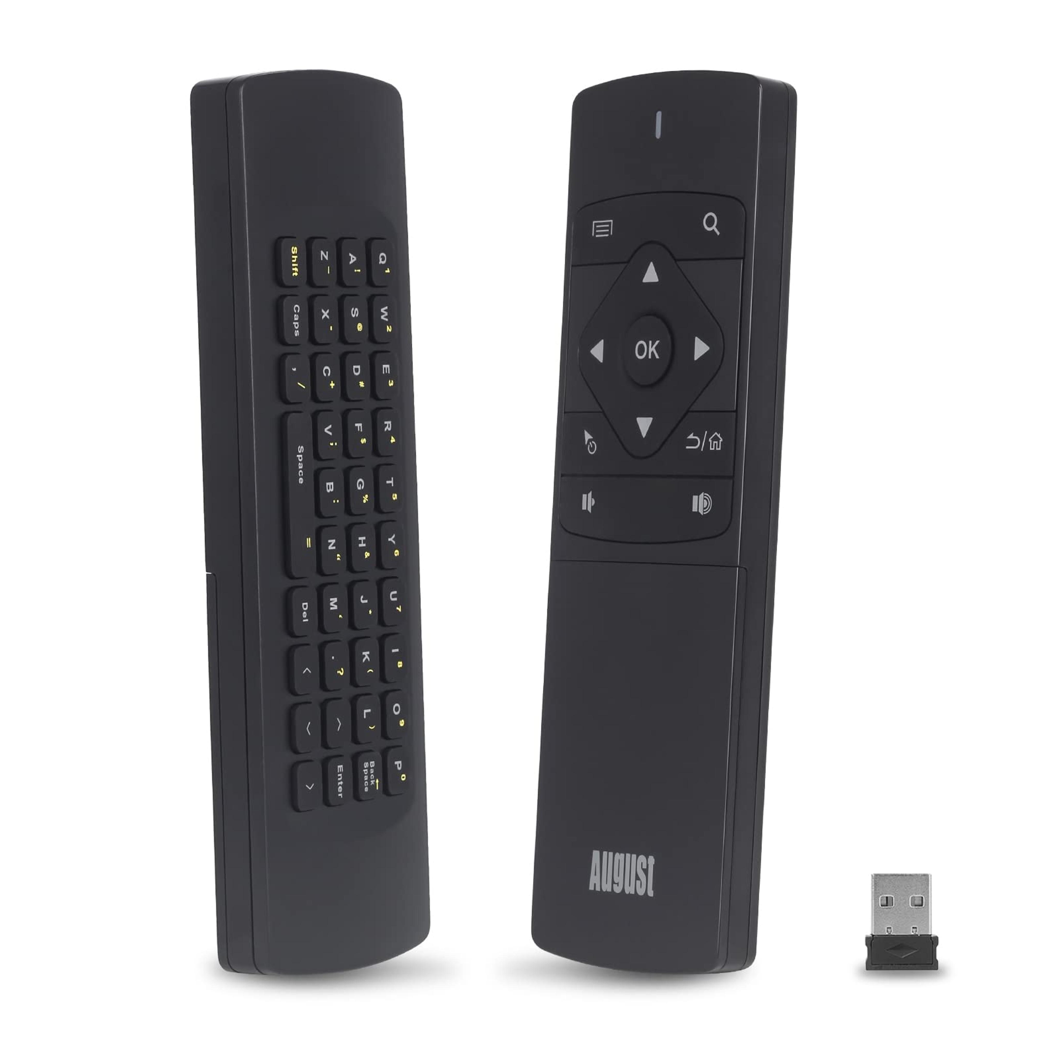 August PCR500 - Air Mouse and Keyboard for Multimedia PCs, iOS and Android TV Boxes - Universal Radio Frequency Remote Control