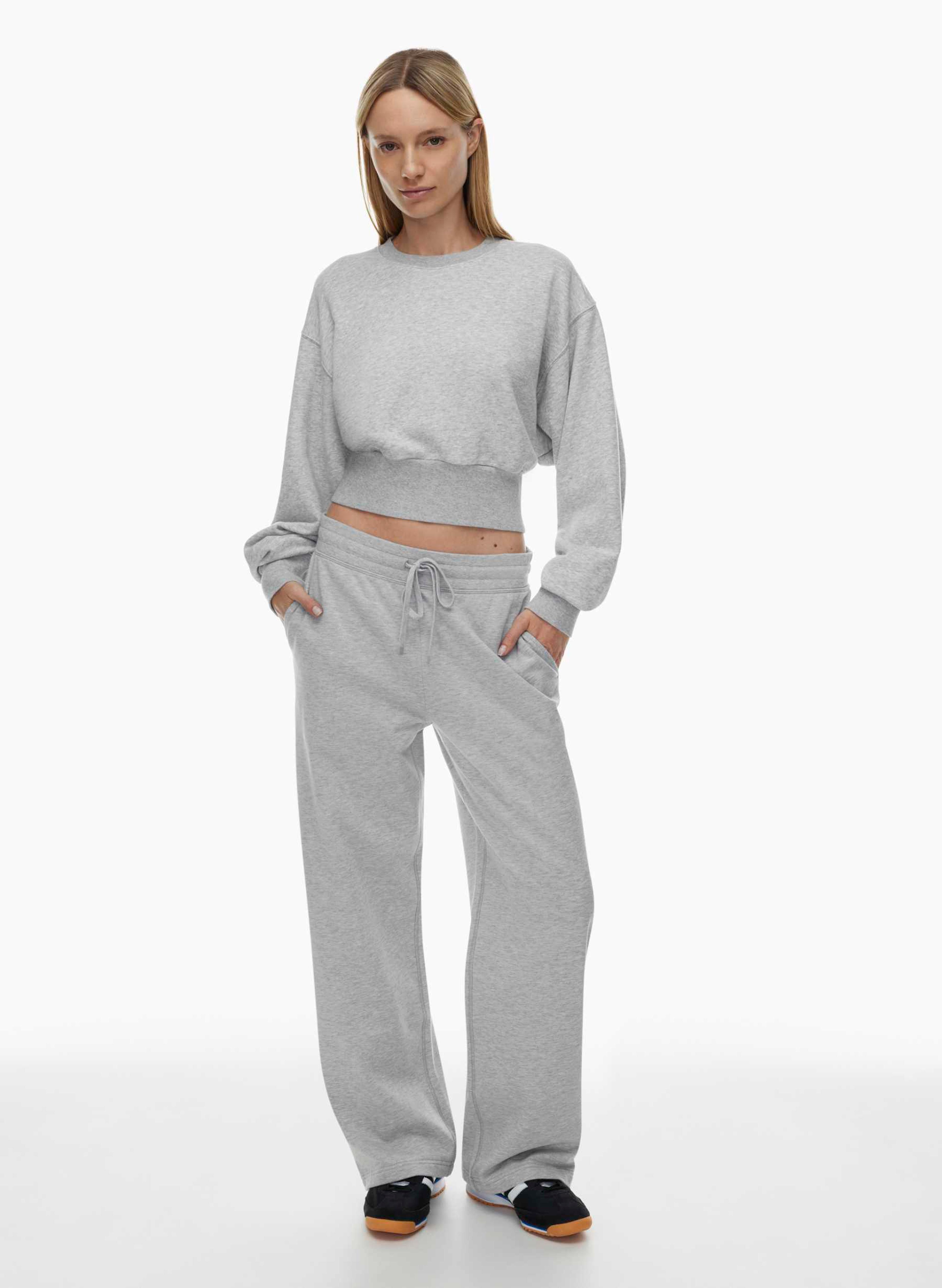 AIRY TERRY PERFECT BANDED WIDE SWEATPANT