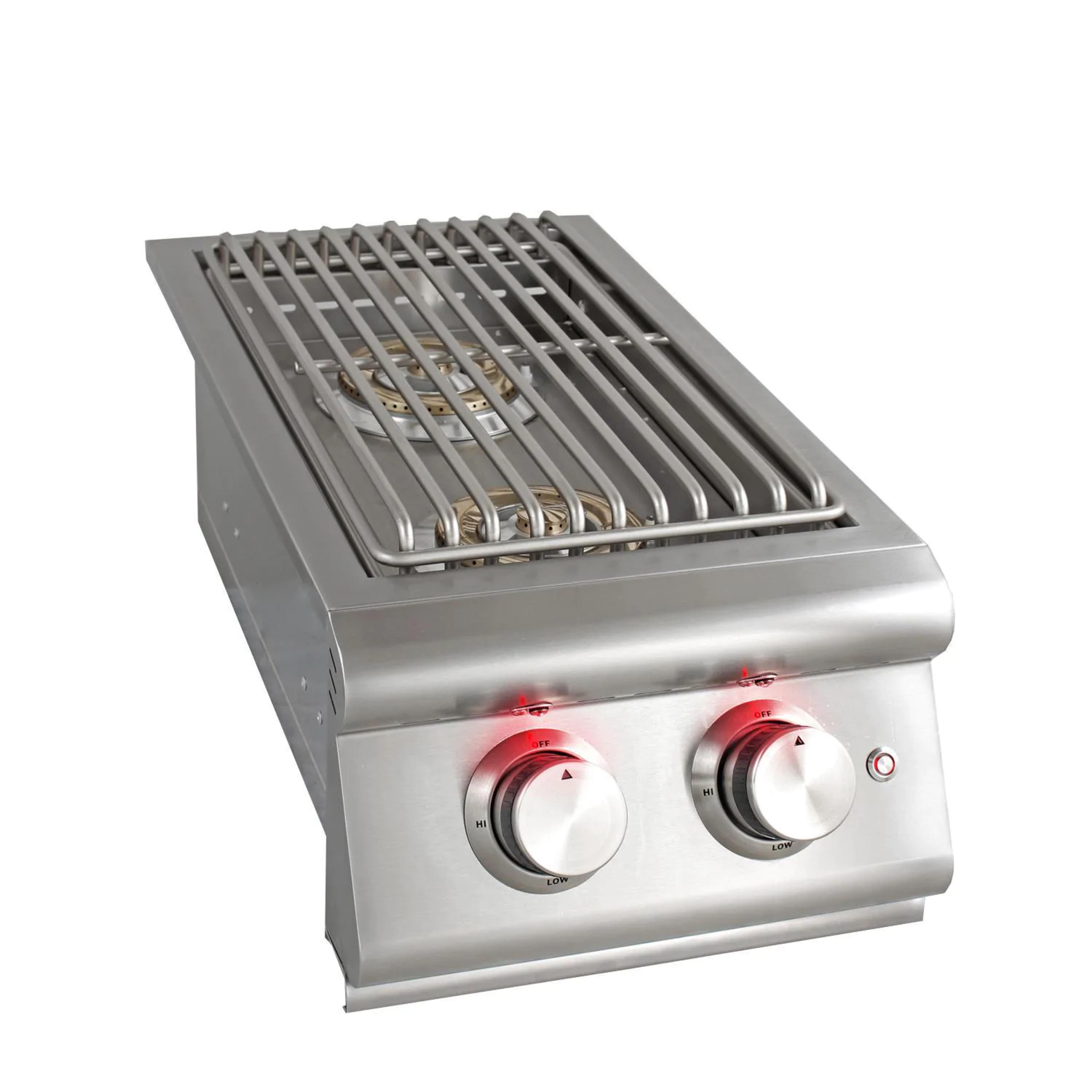 Blaze Premium LTE Built-In Propane Gas Stainless Steel Double Side Burner With Lid - BLZ-SB2LTE-LP