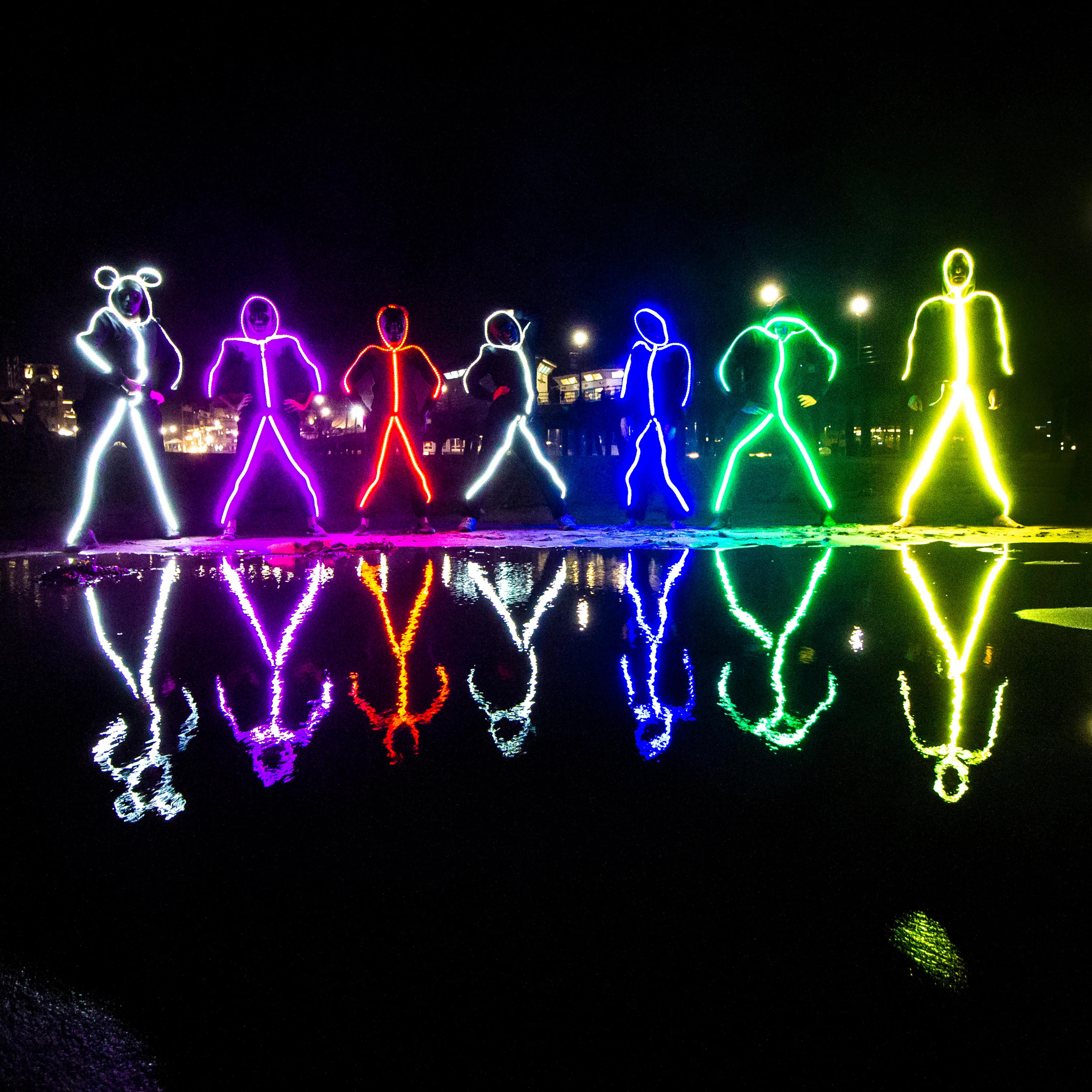 Adult LED stickman costume by Glowy Zoey