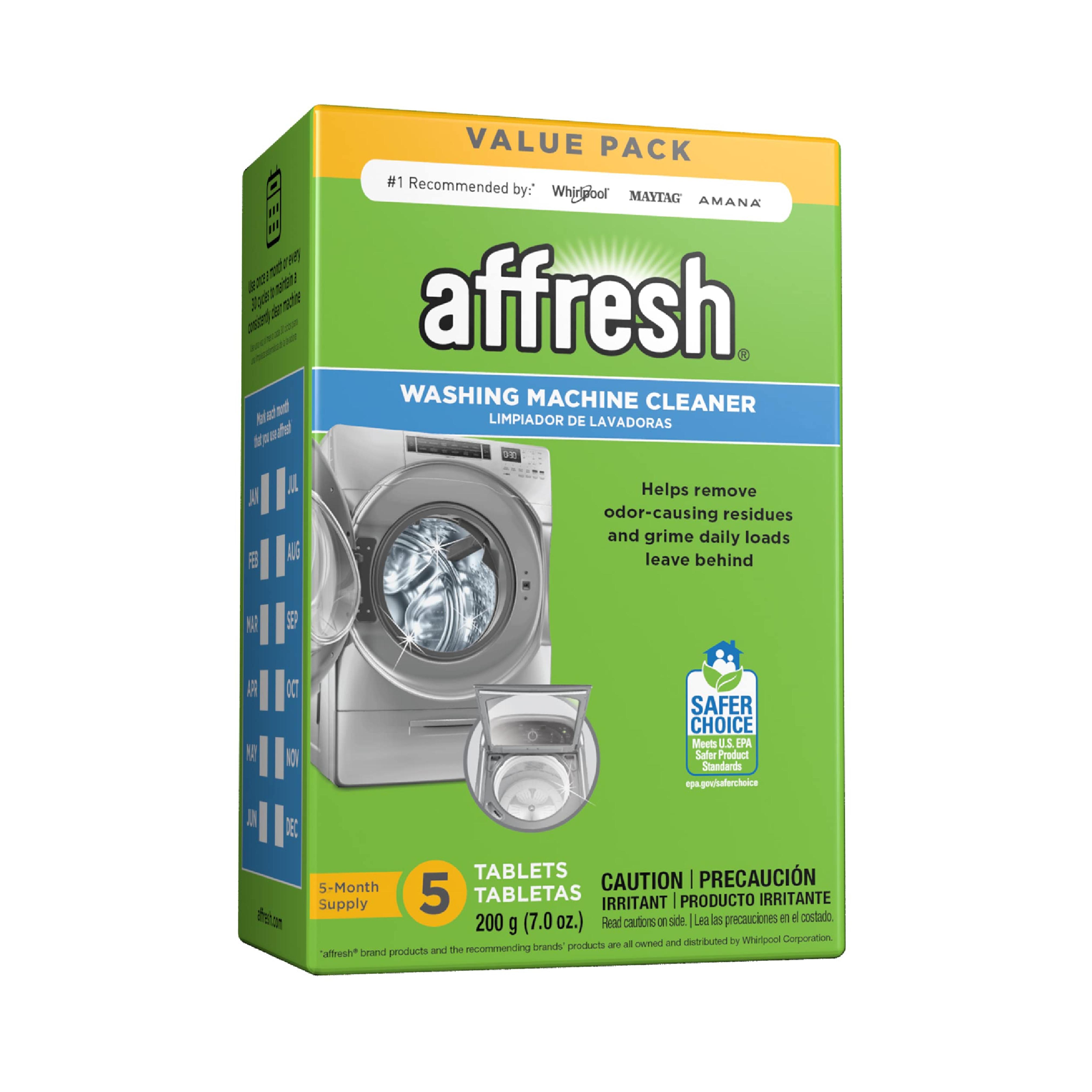 Affresh Washing Machine Cleaner, Cleans Front Load and Top Load Washers, Including HE, 5 Tablets