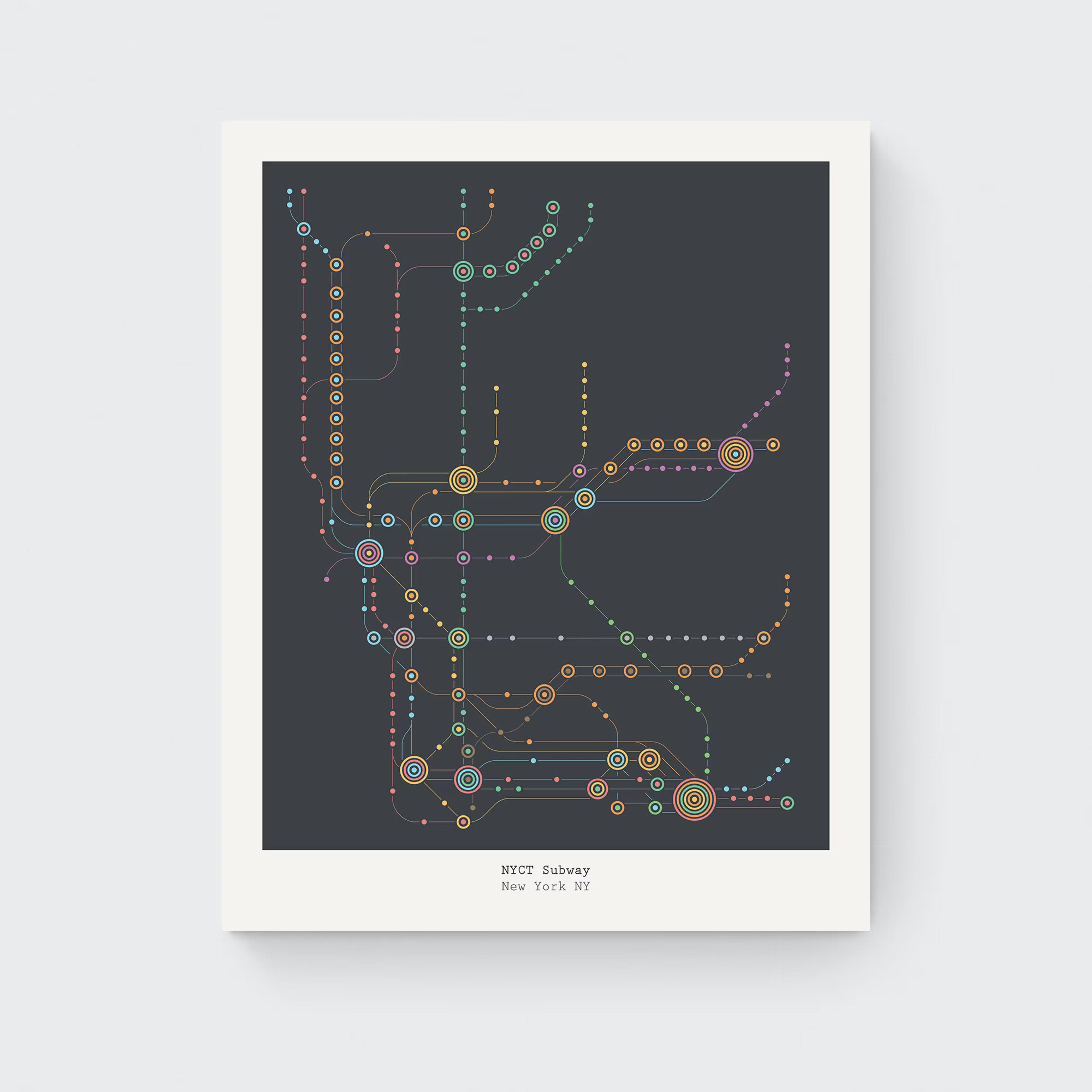 NYC Subway Giclée Art Print Subway Map Travel Poster Modern Wall Art - Etsy