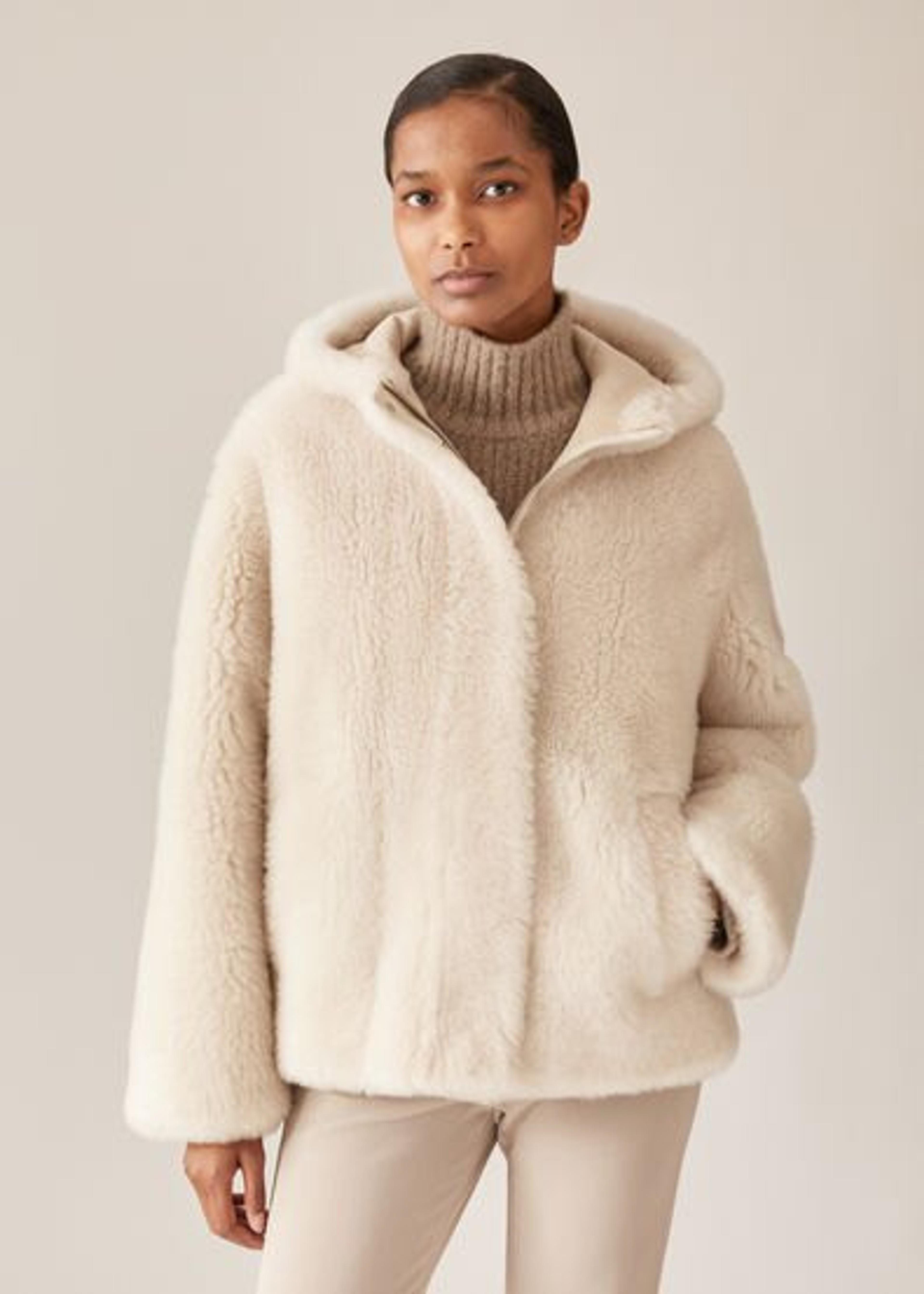 Quinn Jacket in Shearling Natural Melange | Loro Piana