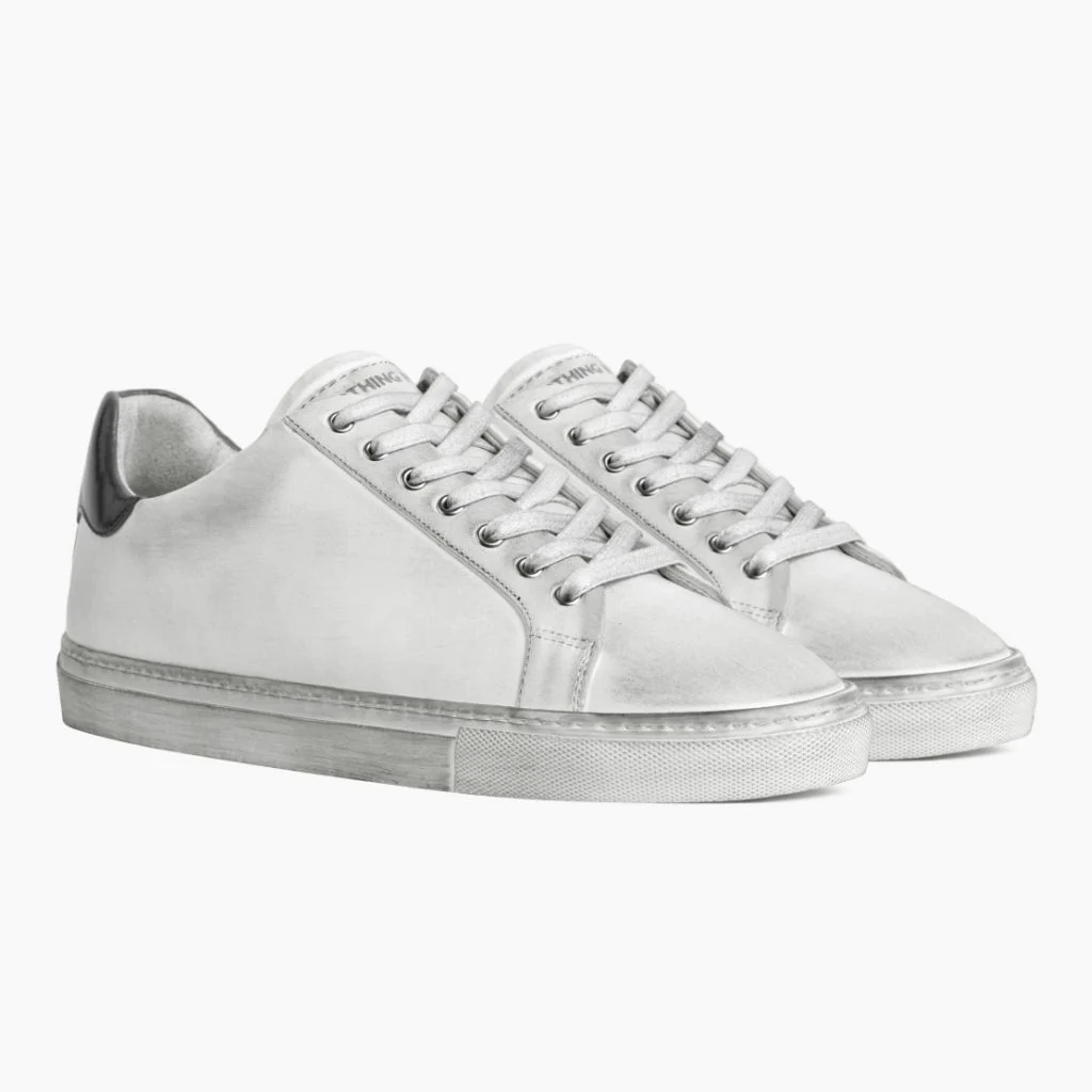 Men's Deluxe Leather Sneaker In Distressed Grey - Nothing New®