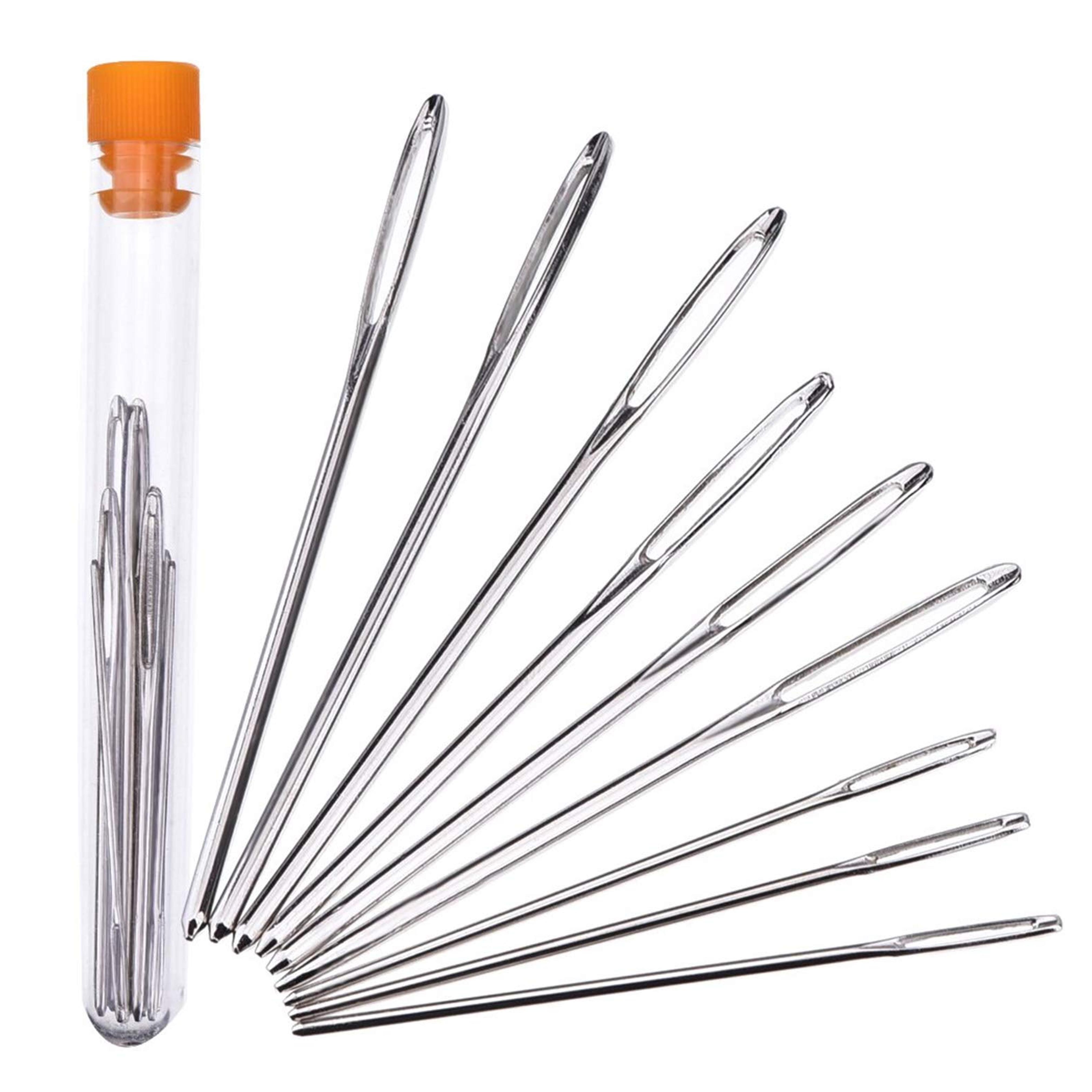 Amazon.com: Outus Large-Eye Needles Steel Yarn Knitting Needles Sewing Needles Darning Needle, 9 Pieces (Blunt) : Arts, Crafts & Sewing