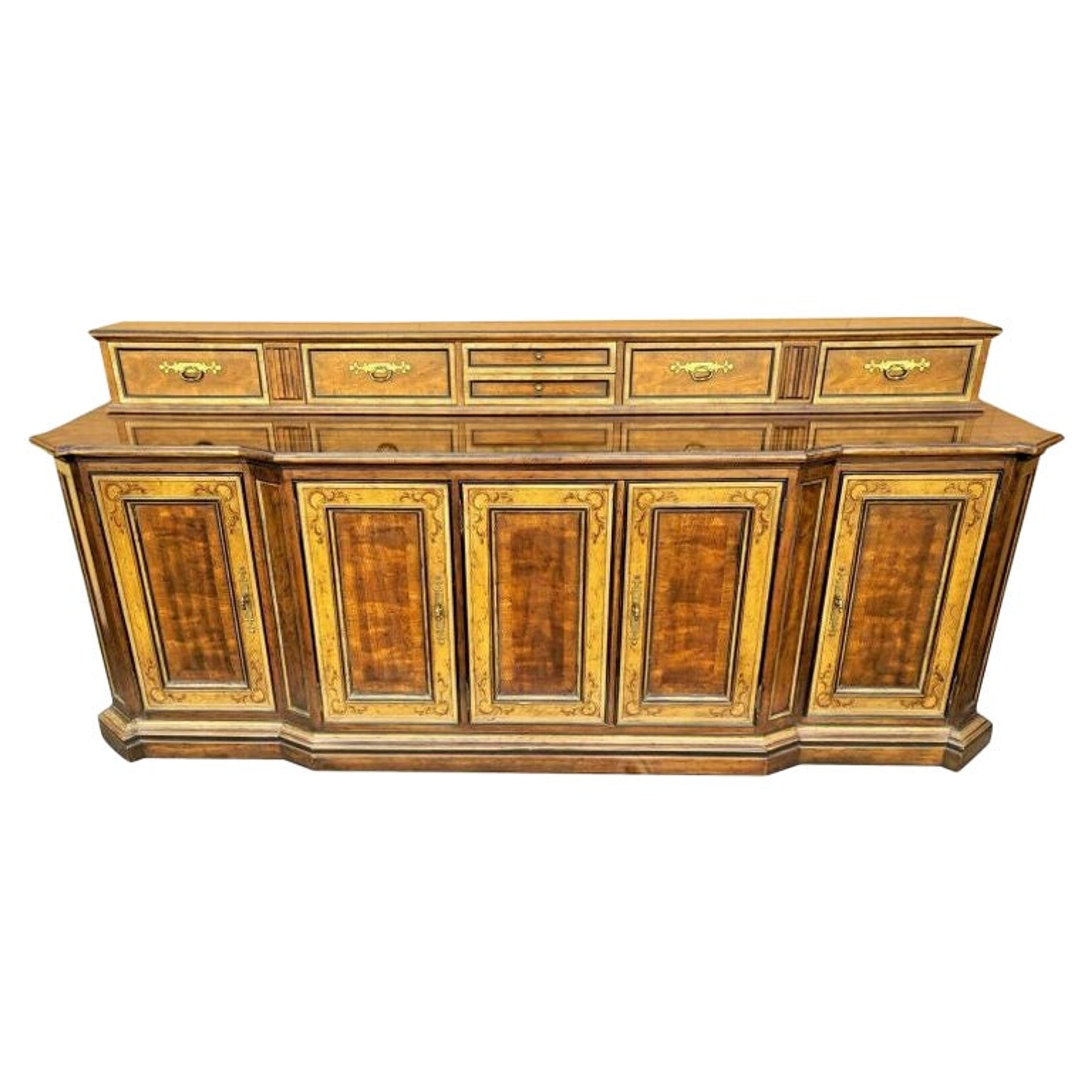 18yh C Style Italian Venetian Paint Decorated Buffet Sideboard Credenza For Sale at 1stDibs