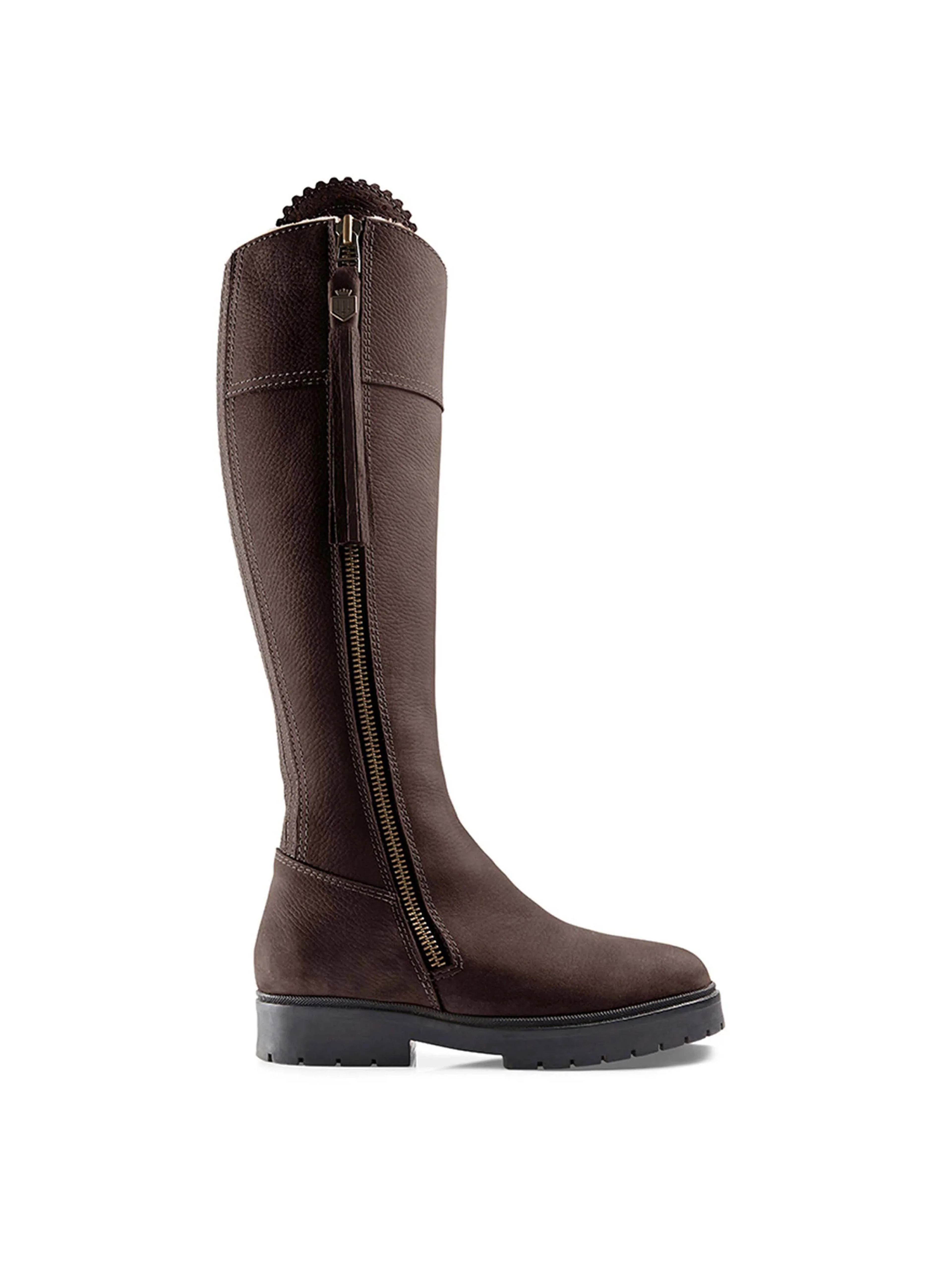 The Shearling Regina - Women's Tall Boot - Chocolate