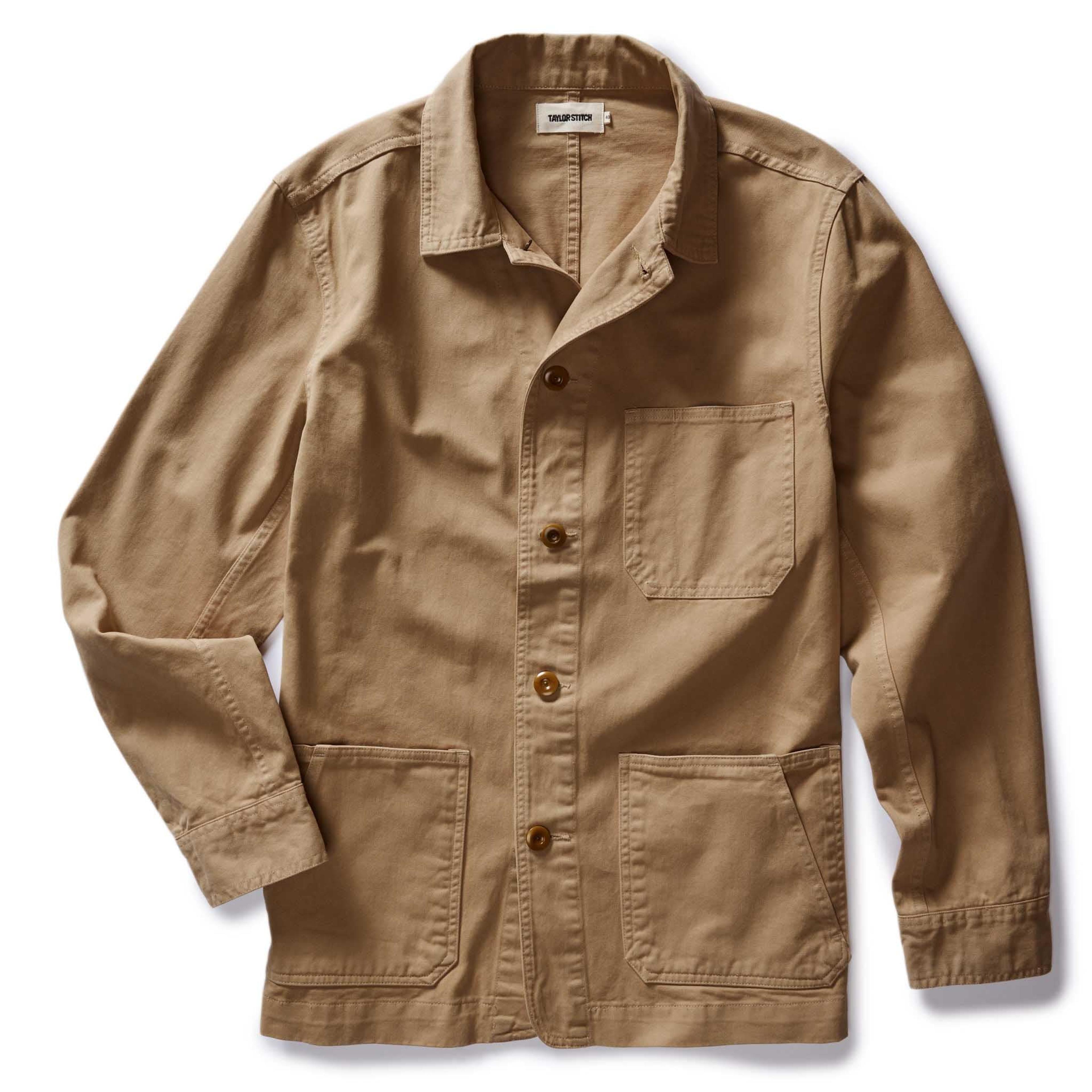 The Ojai Chore Coat in Organic Light Khaki Foundation Twill | New Arrivals | Taylor Stitch