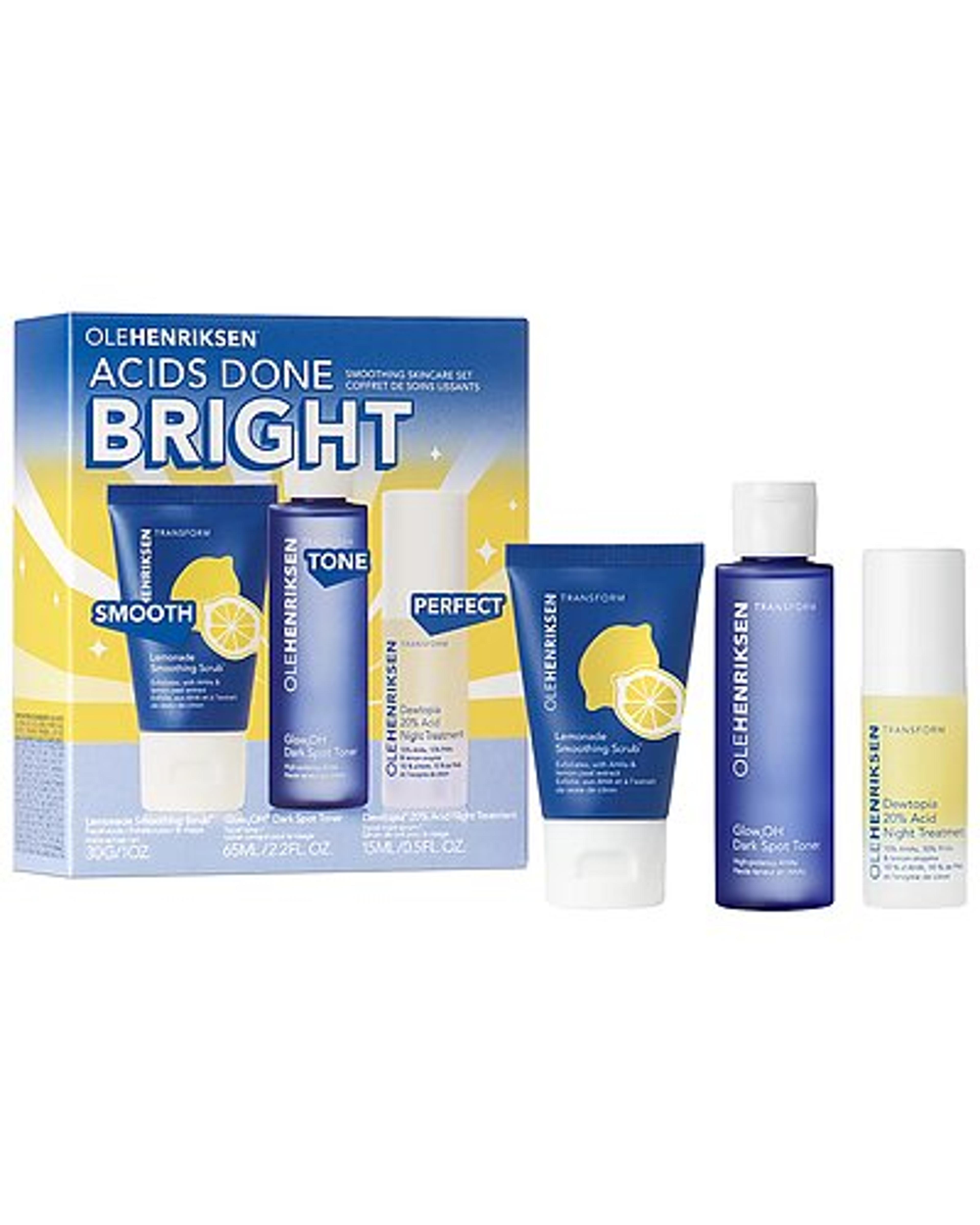 OLEHENRIKSEN Unisex Acids Done Bright Smoothing Skincare Set / Gilt