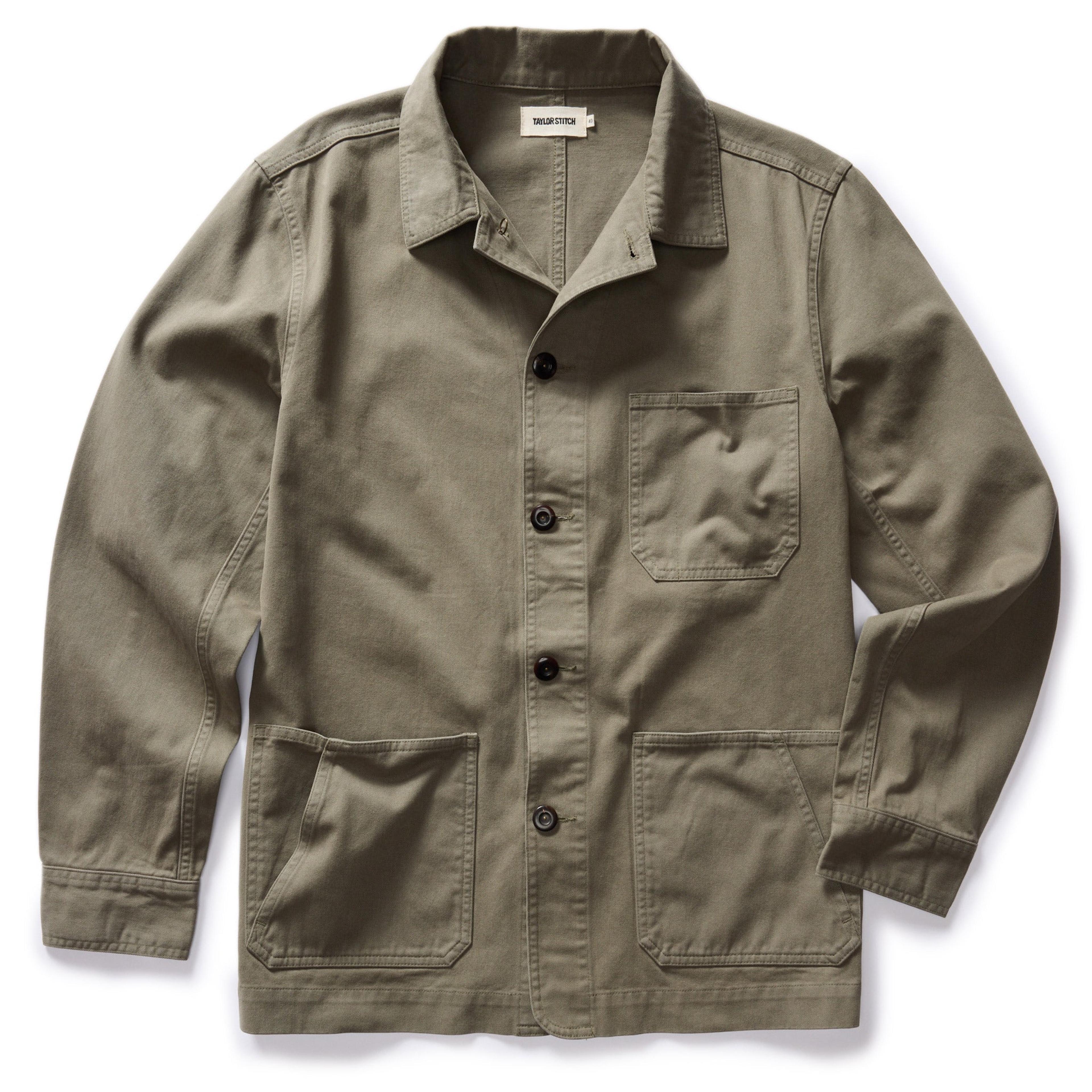 The Ojai Chore Coat in Smoked Olive Foundation Twill | Men's Coats & Jackets | Taylor Stitch