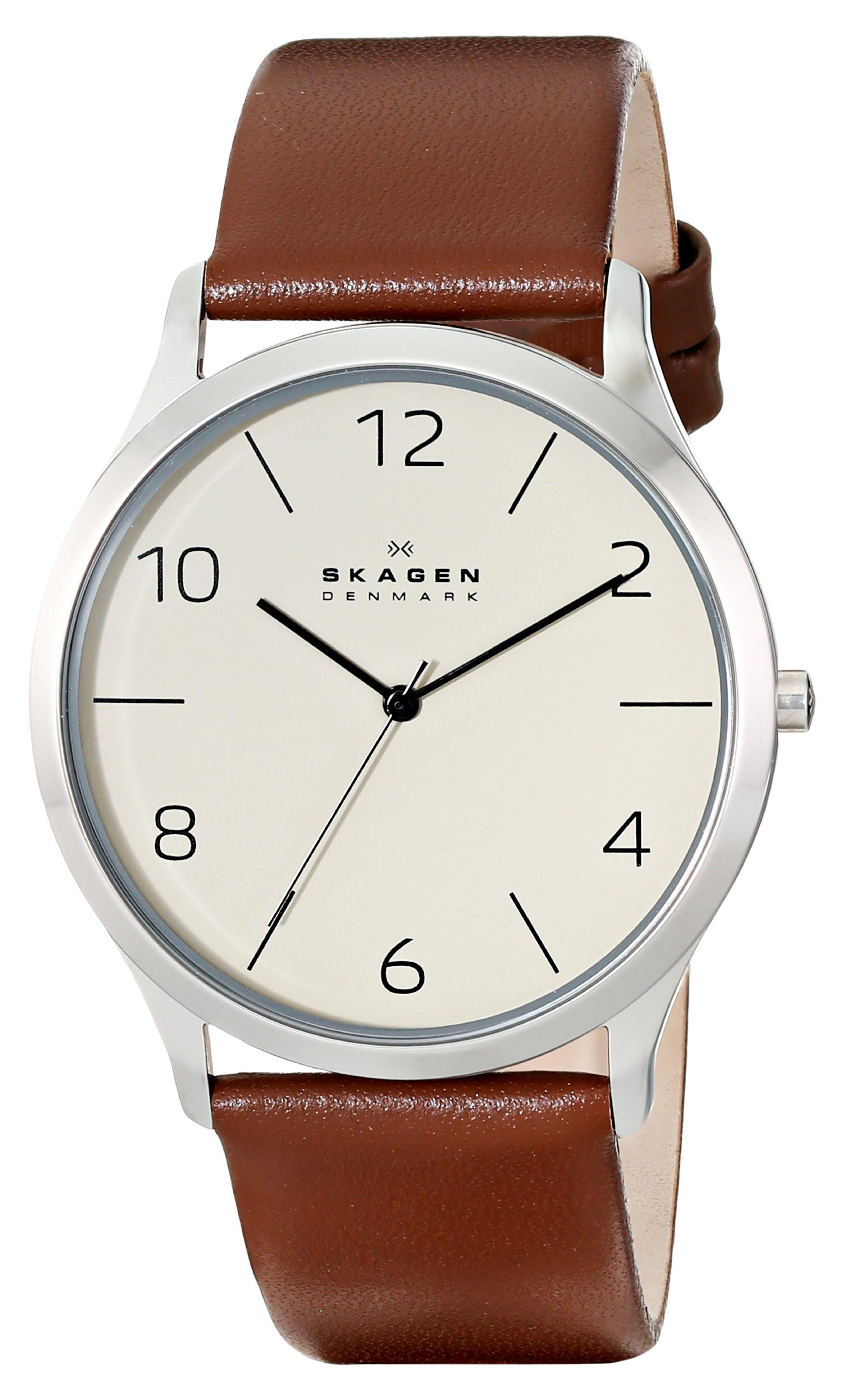 Skagen Men's SKW6150 Jorn Stainless Steel Watch with Brown Leather Band