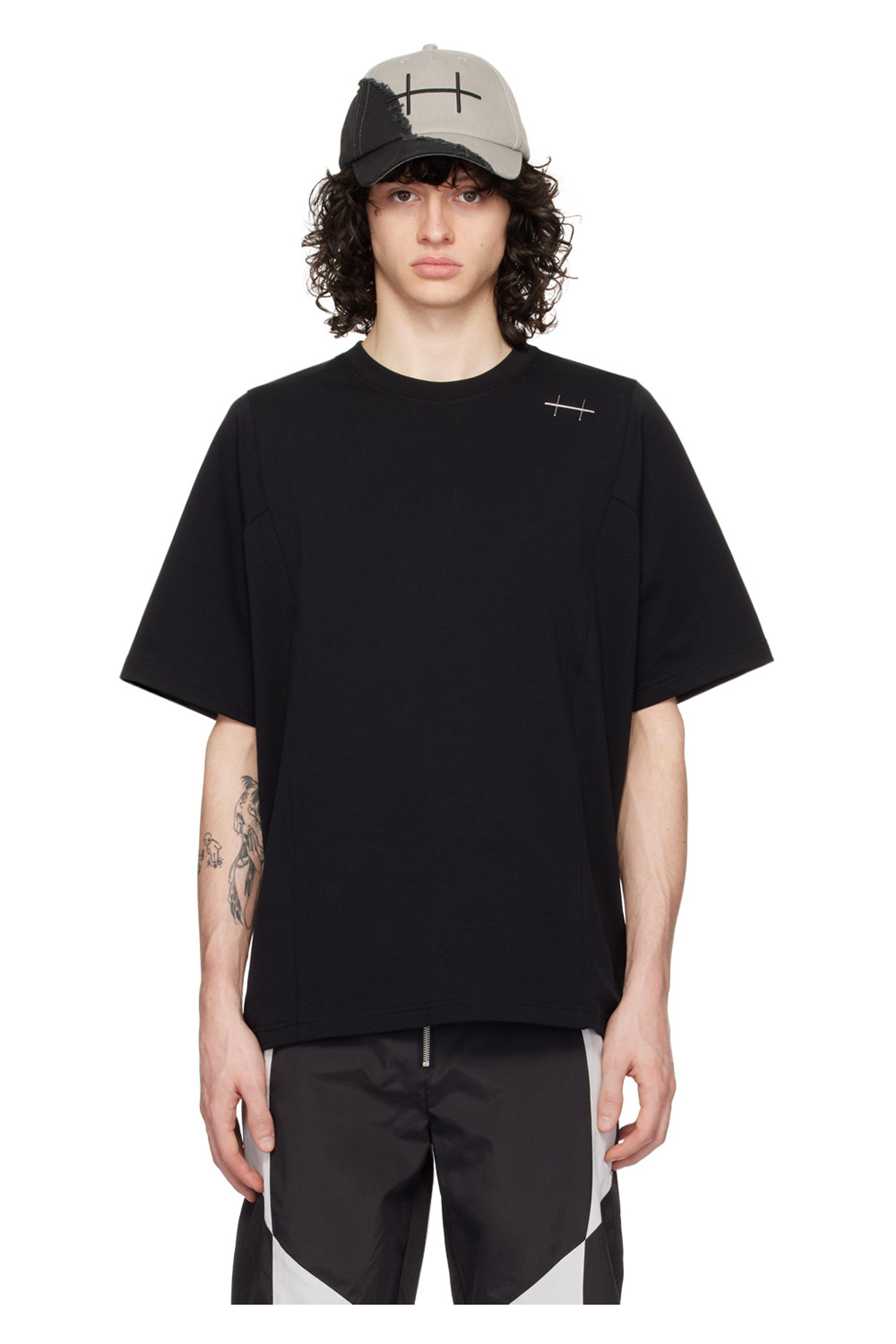 Black Plicate T-Shirt by HELIOT EMIL on Sale