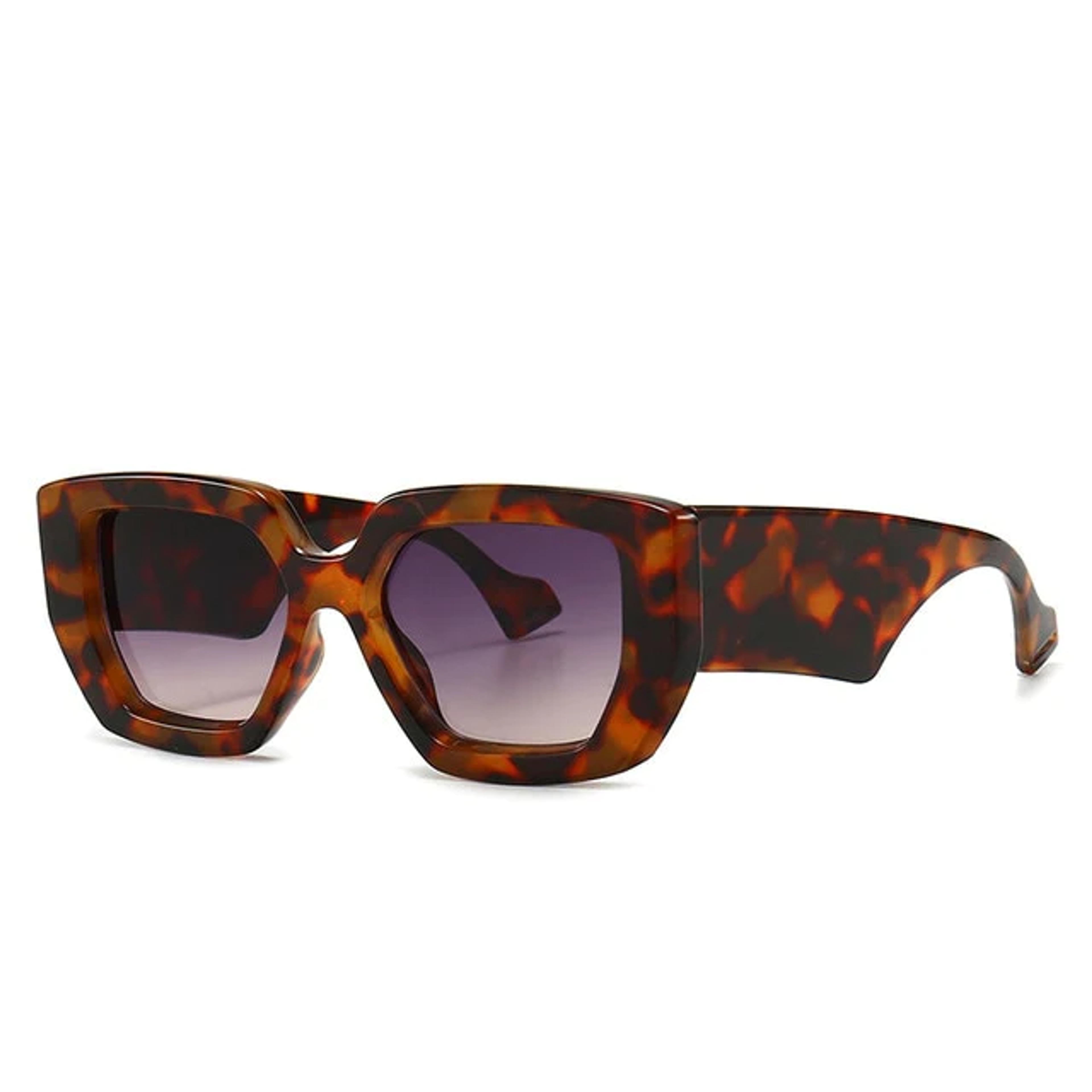 Calanovella Trendy Chunky Square Oversized Thick Wide Arm Sunglasses UV400
